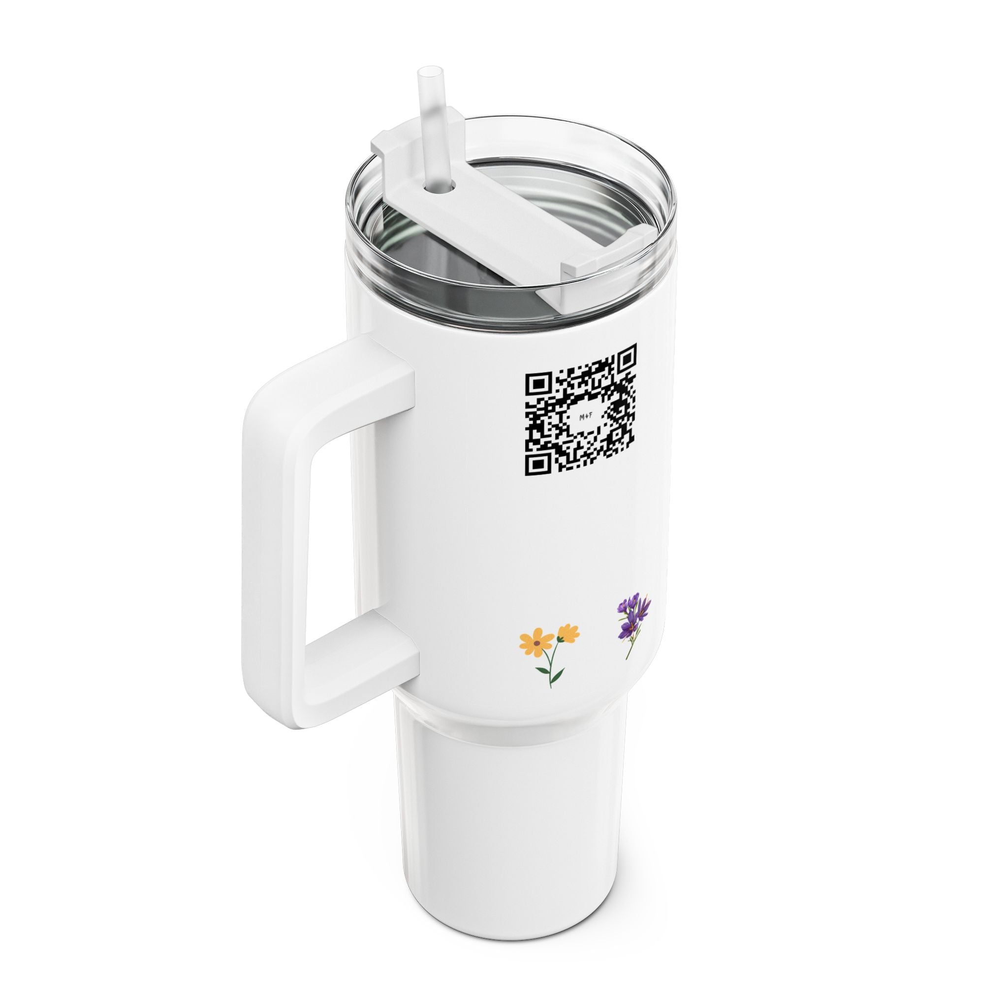 Tumbler, 40oz (colourful flowers)