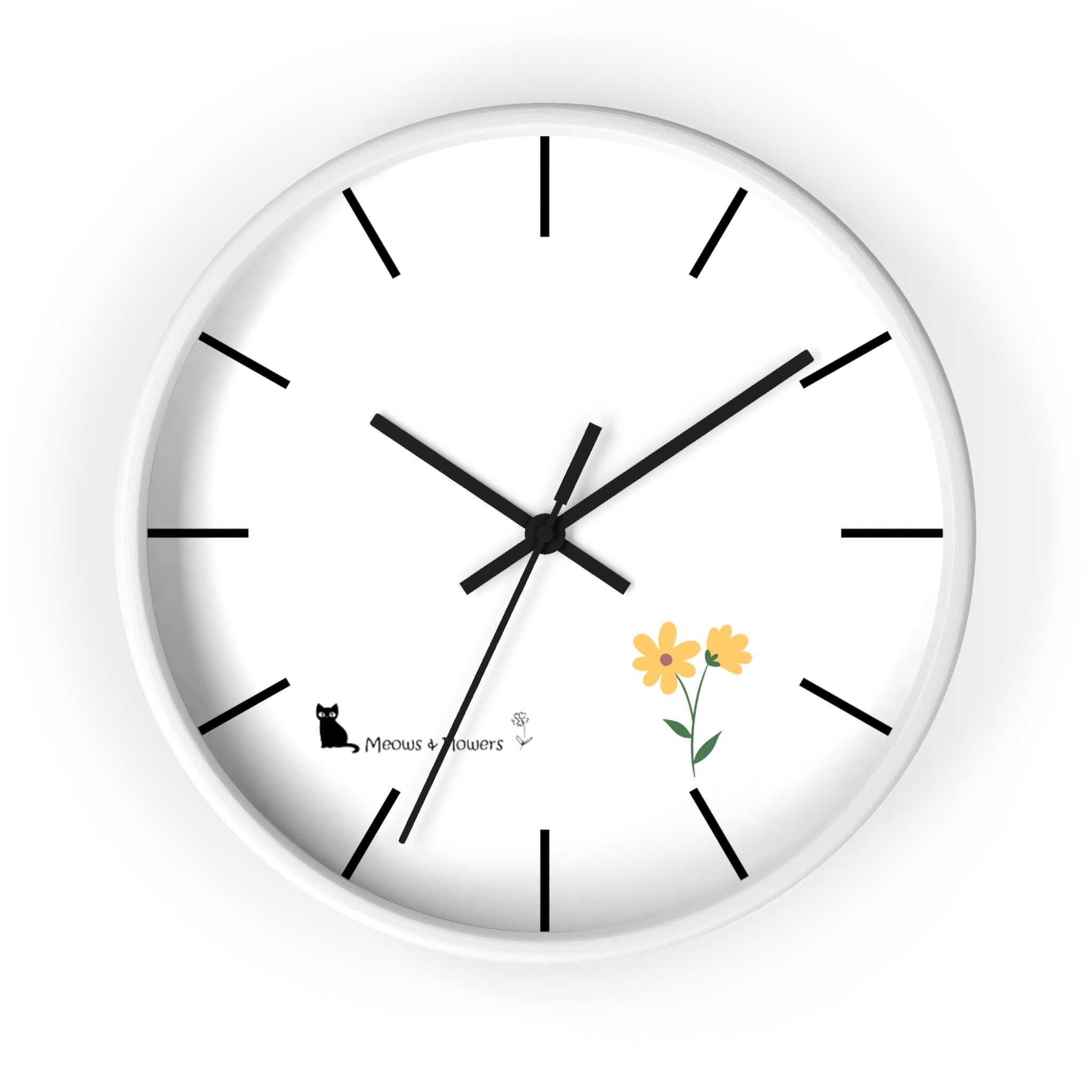 Wall Clock (Yellow Flower)