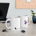 Ceramic Mug, (11oz) (Purple Flower)