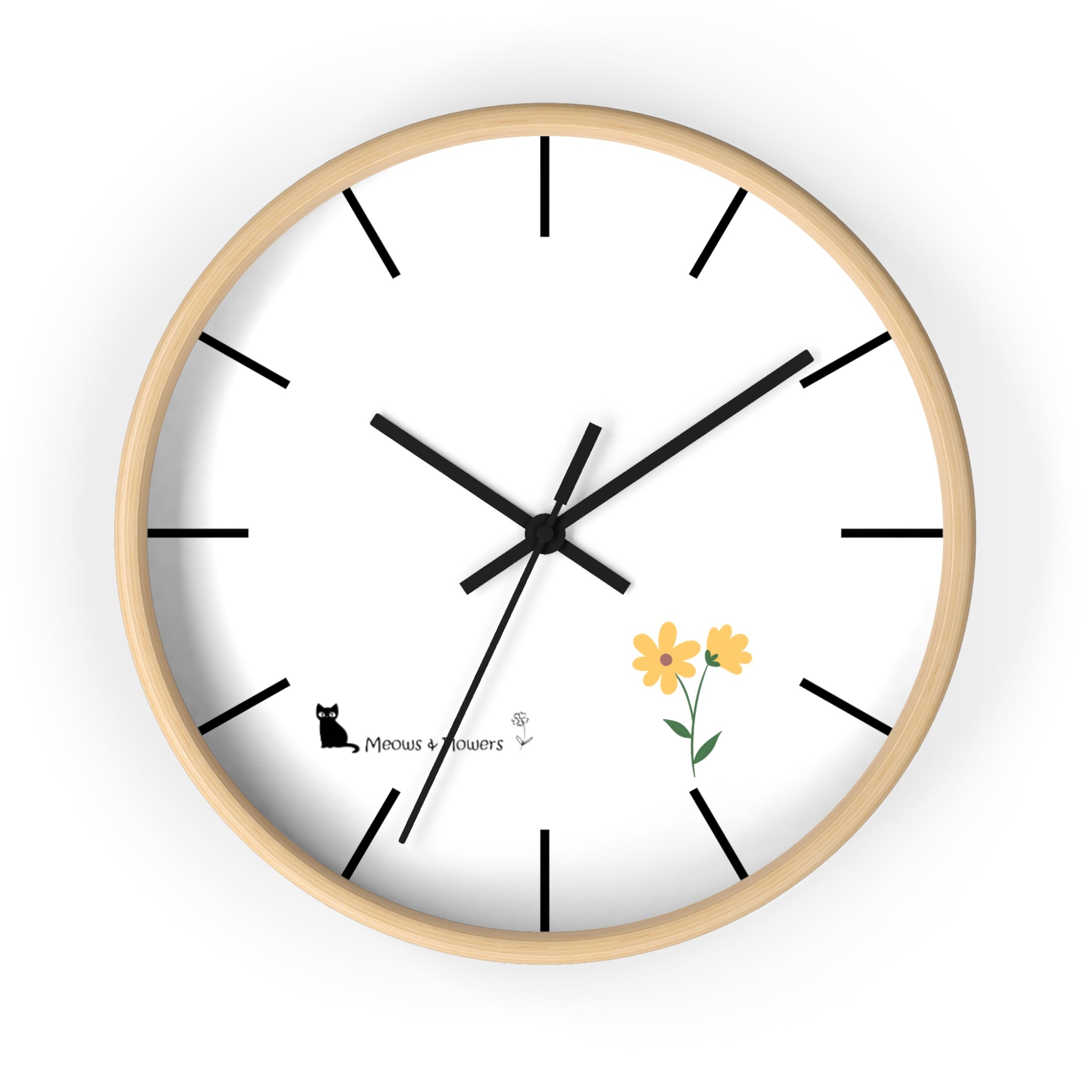 Wall Clock (Yellow Flower)