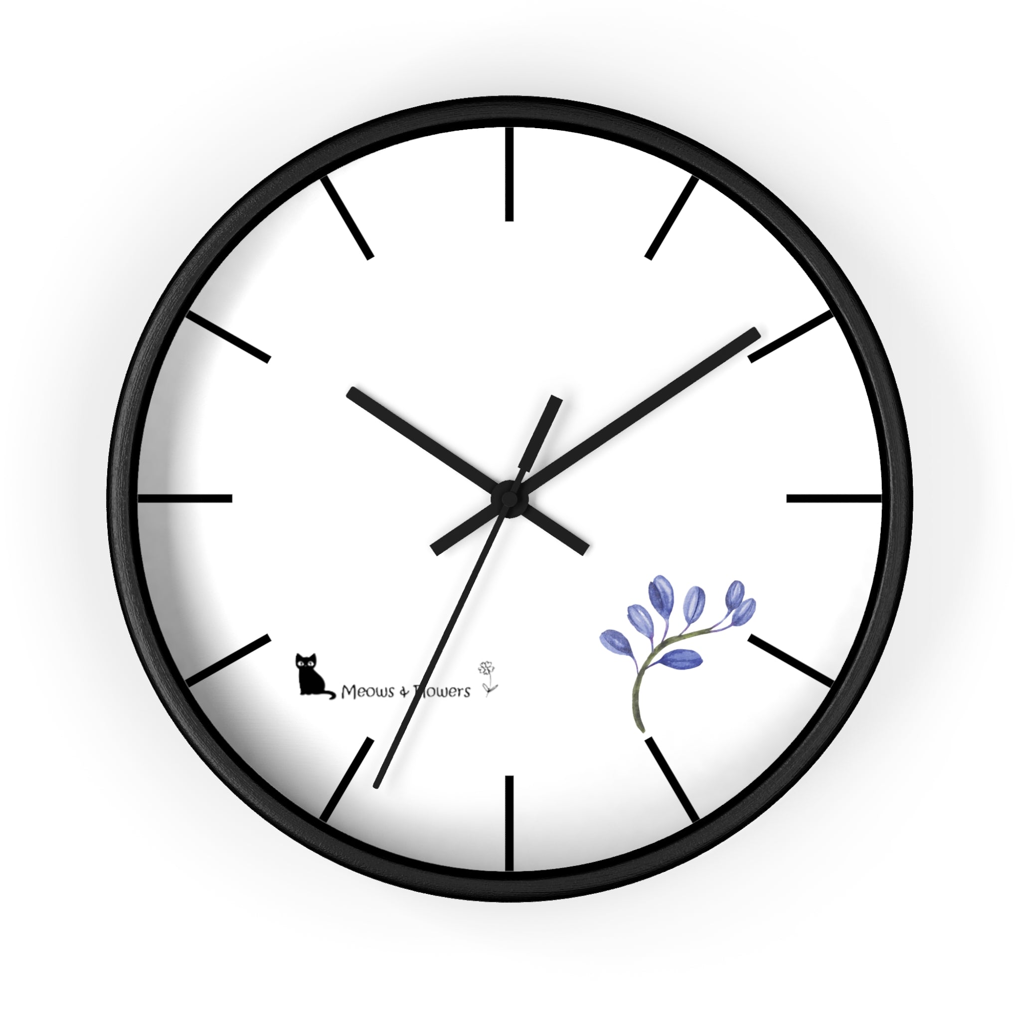 Wall Clock (Blue Flower)