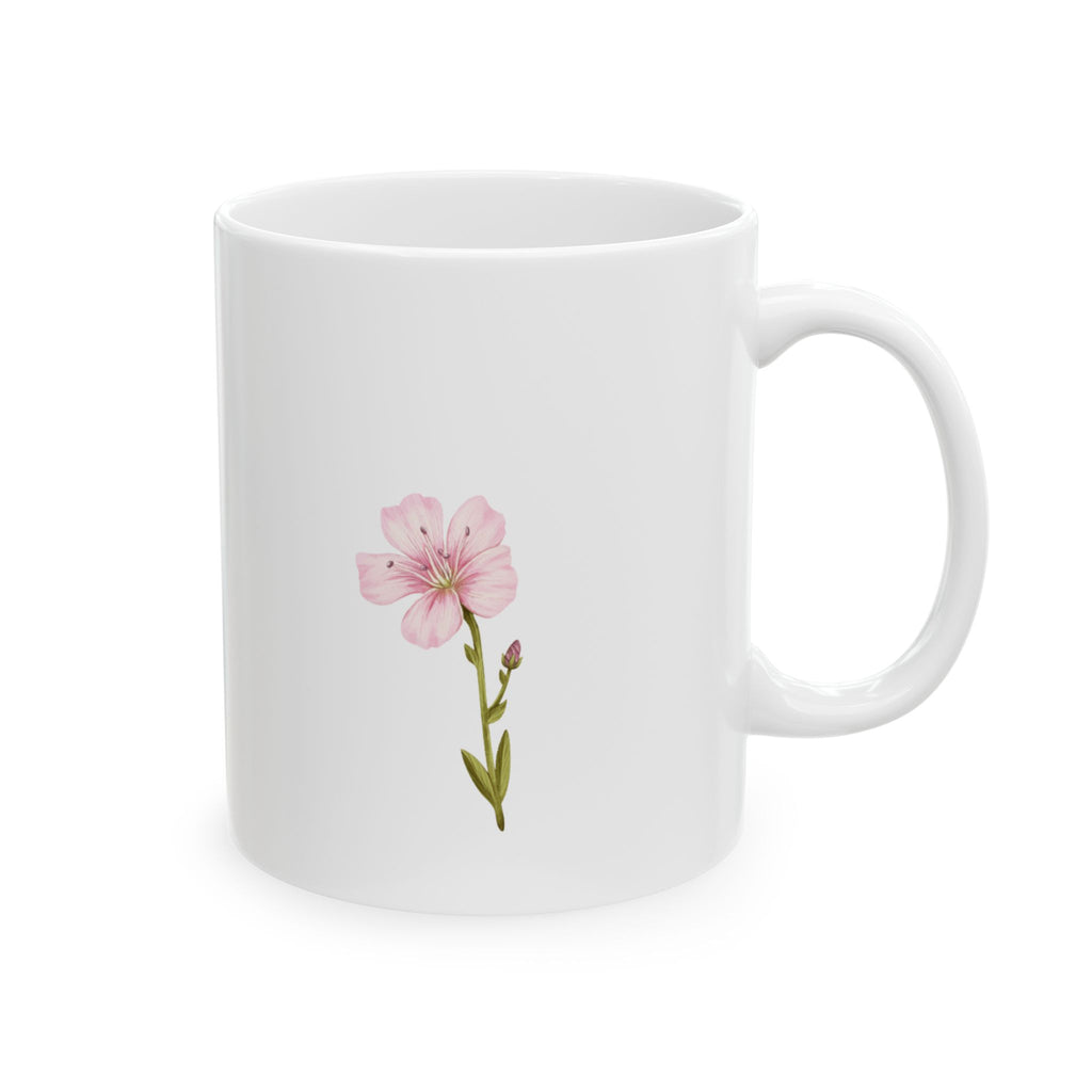 Ceramic Mug, (11oz) (Pink Flower)