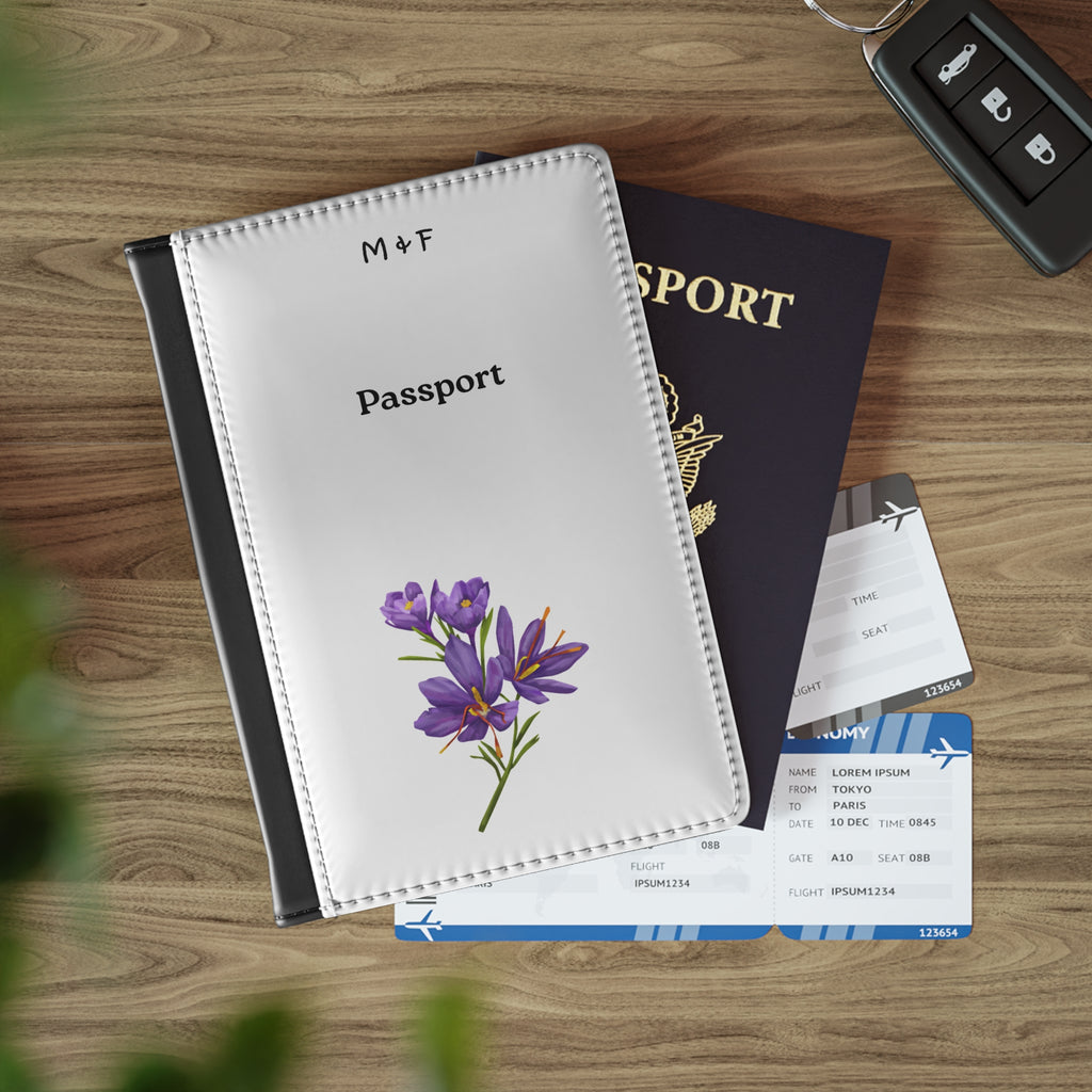 Passport Cover (Purple Flower)