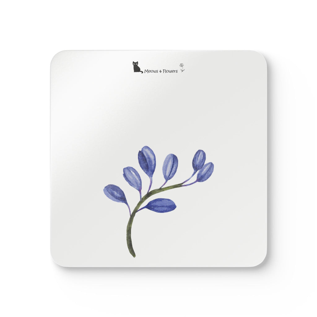 Corkwood Coaster Set (Blue Flower)