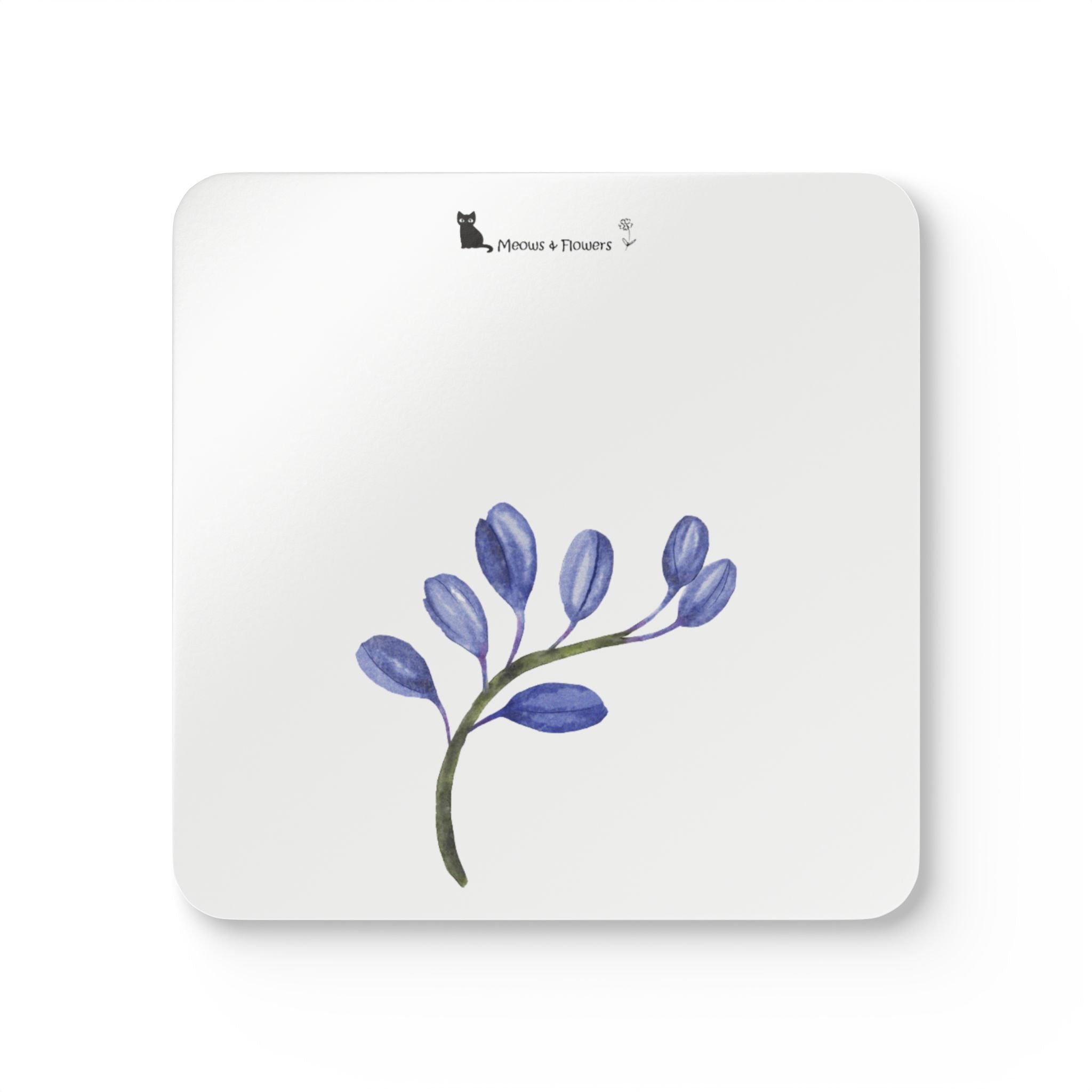 Corkwood Coaster Set (Blue Flower)