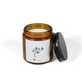 Scented Soy Candle (Amber Jar Blue Flower)