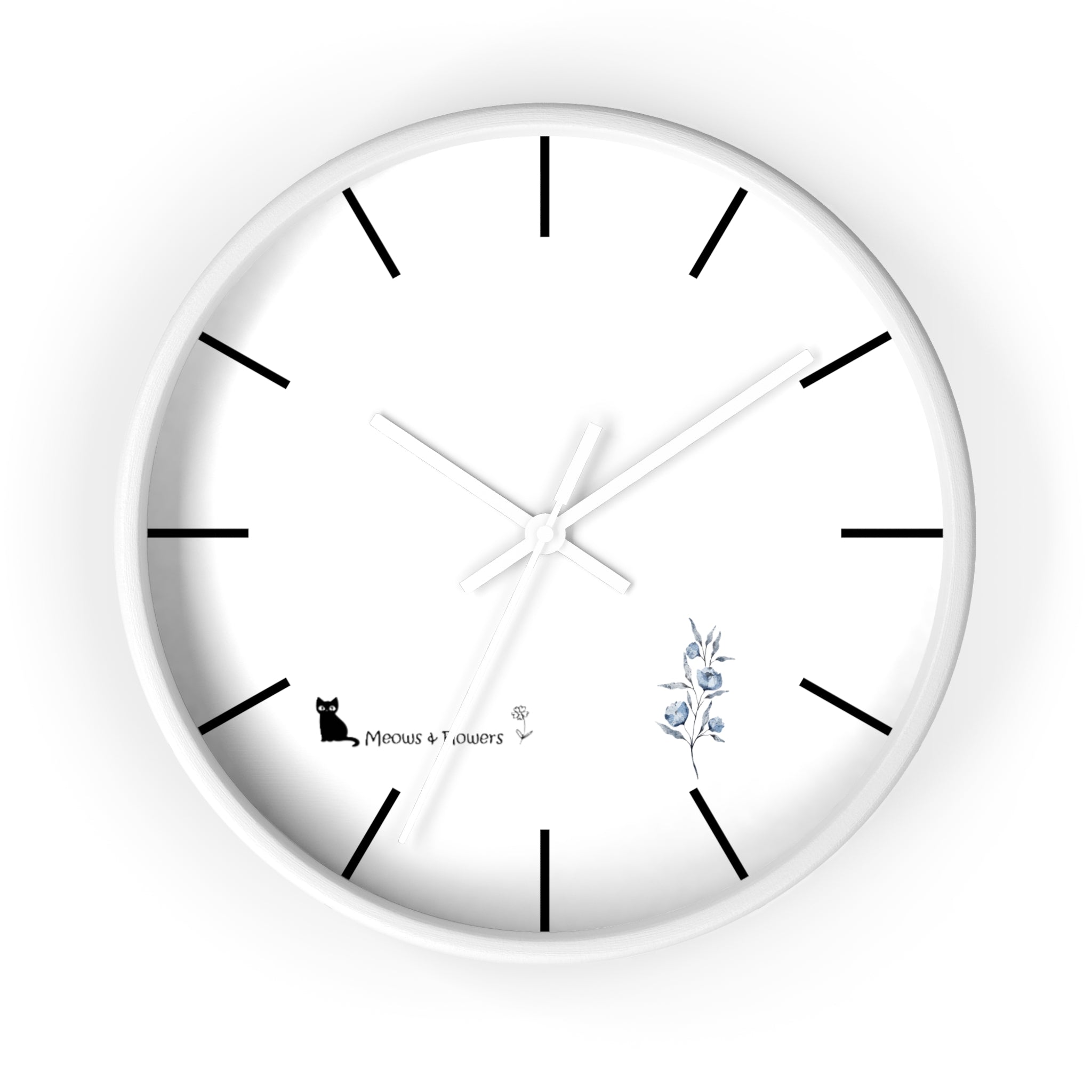 Wall Clock (Light Blue Flower)