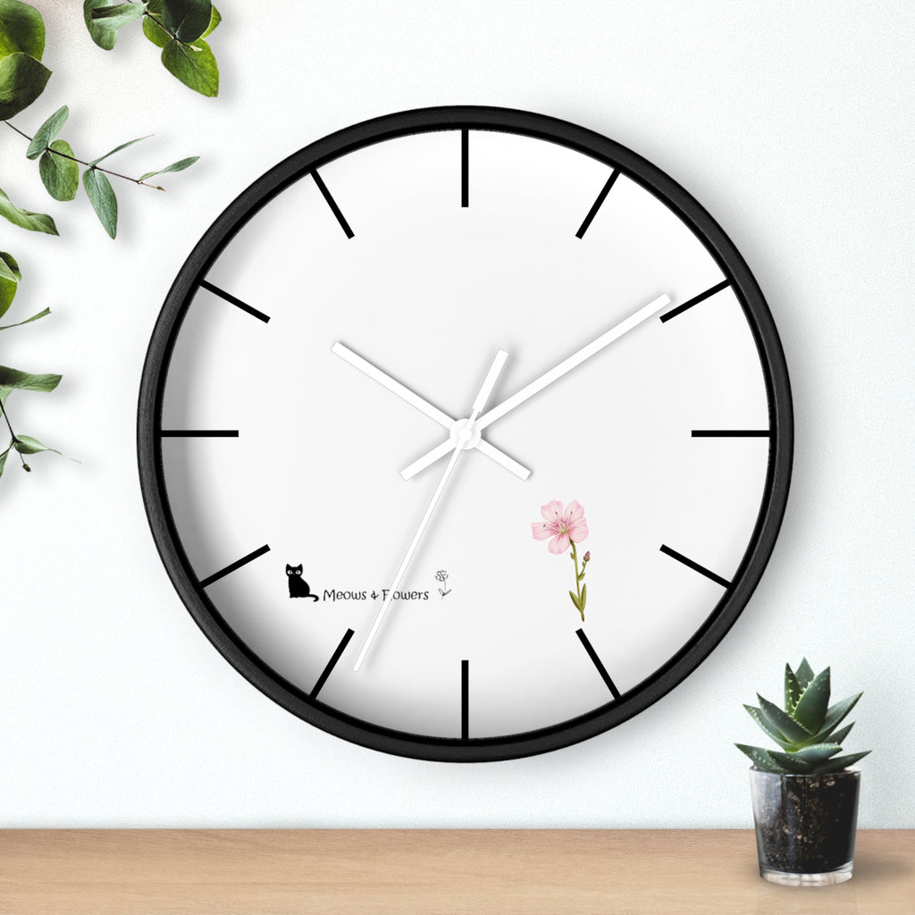 Wall Clock (Pink Flower)