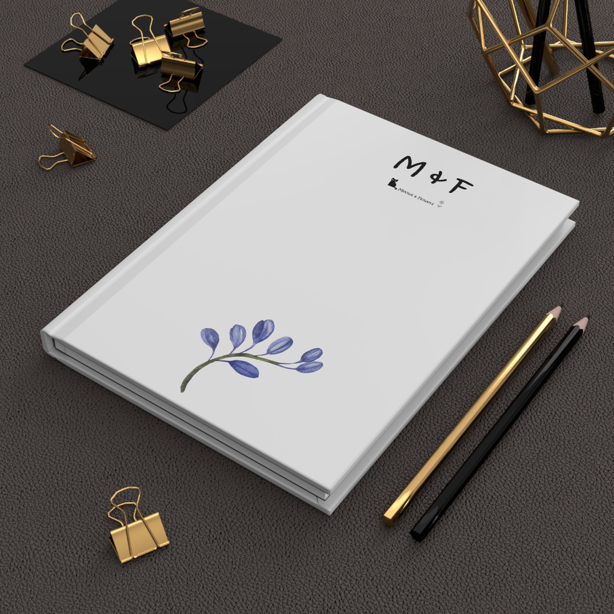 Hardcover Journal Matte (Blue Flower)