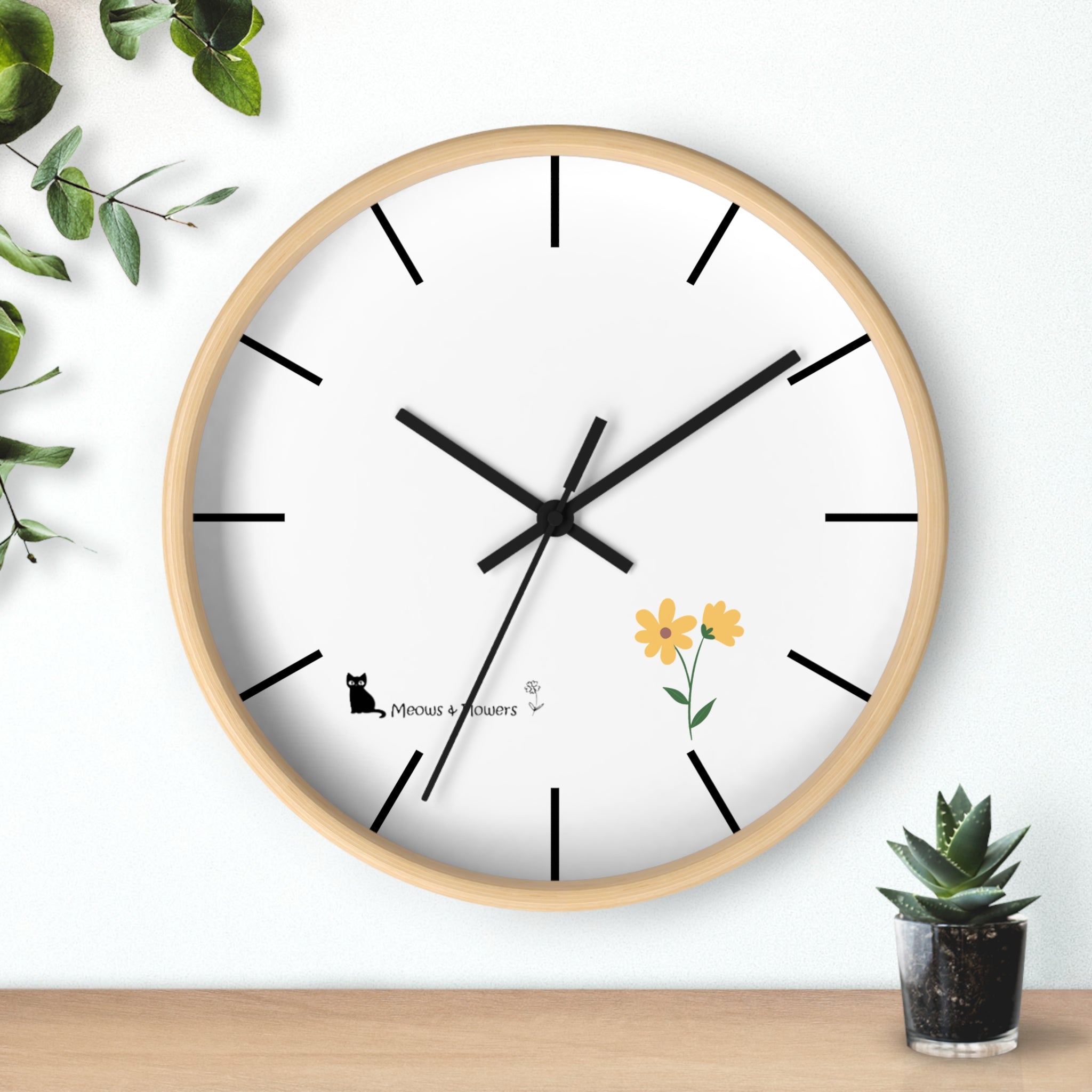 Wall Clock (Yellow Flower)