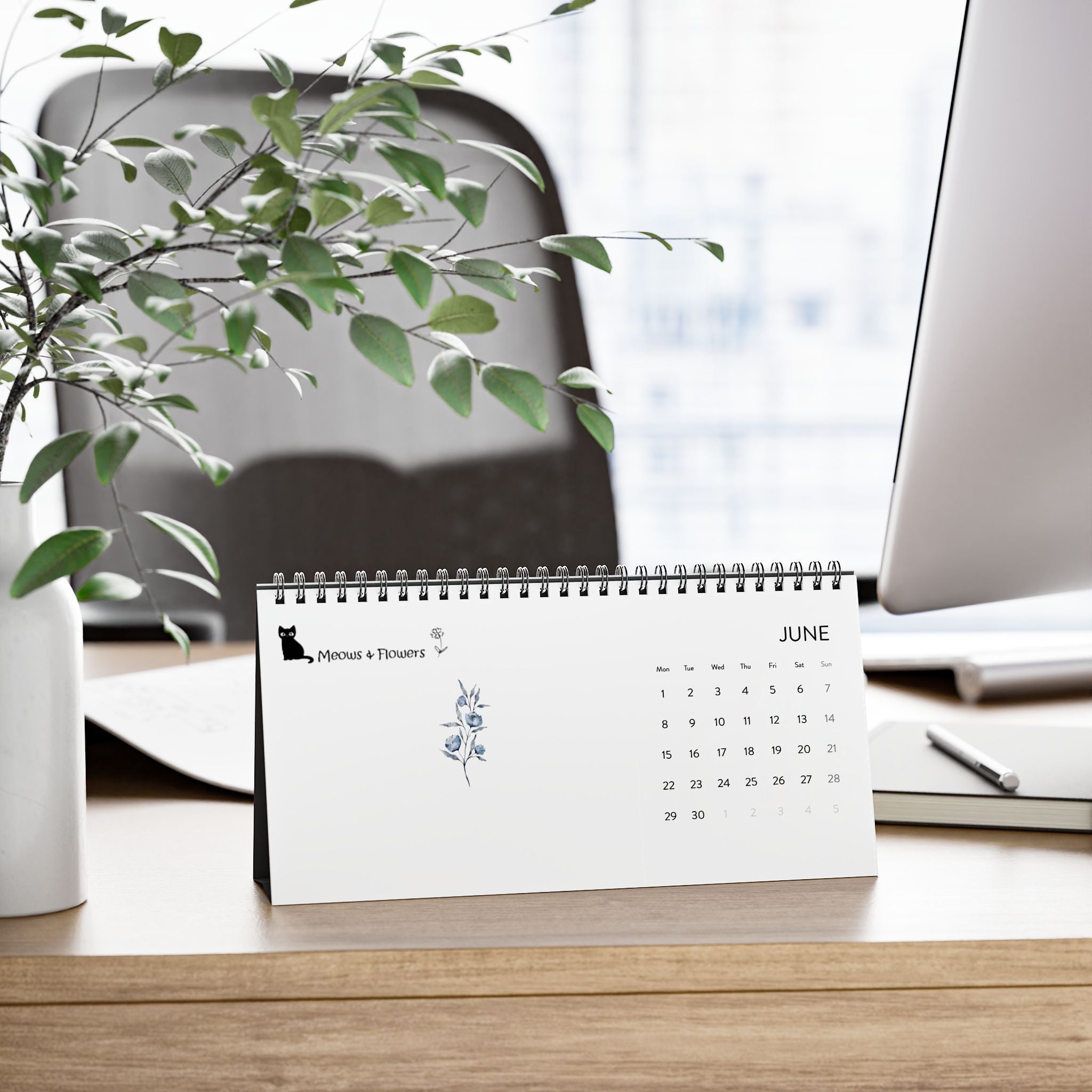 Simplex Desk Calendar (2026 grid)