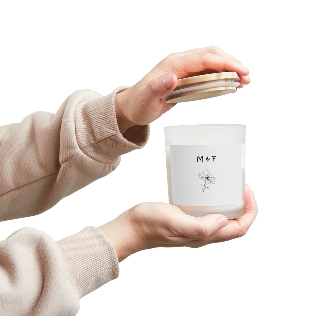 Frosted Glass Candle, 11oz (Shadow Flower 2)