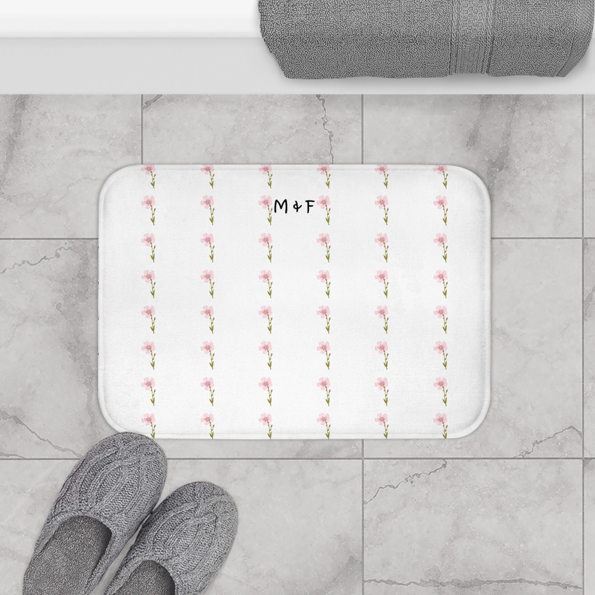 Bath Mat (Pink Flower)