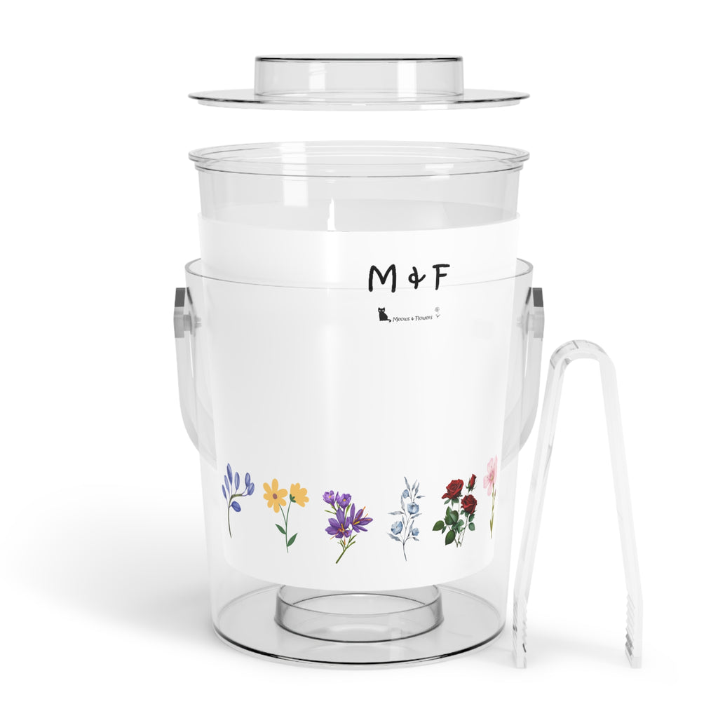 Ice Bucket with Tongs (All Flowers)