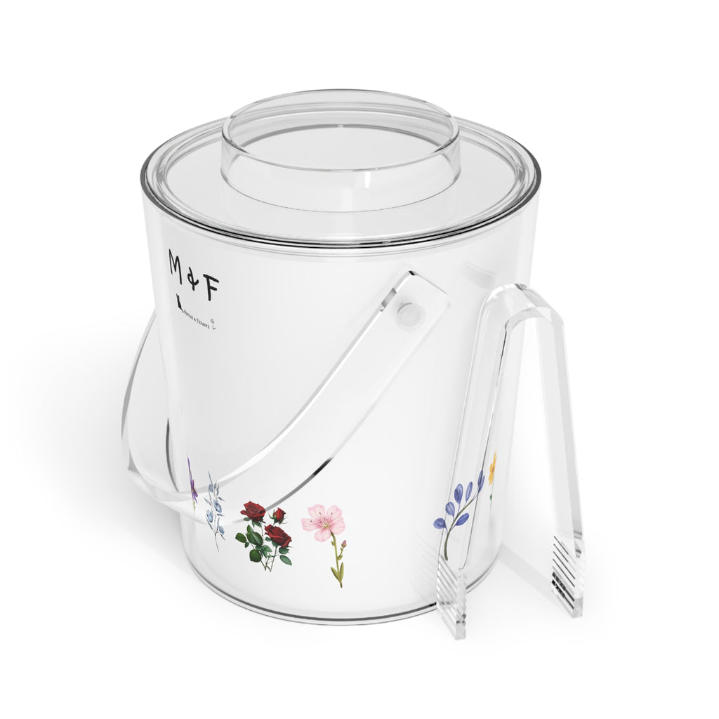 Ice Bucket with Tongs (All Flowers)