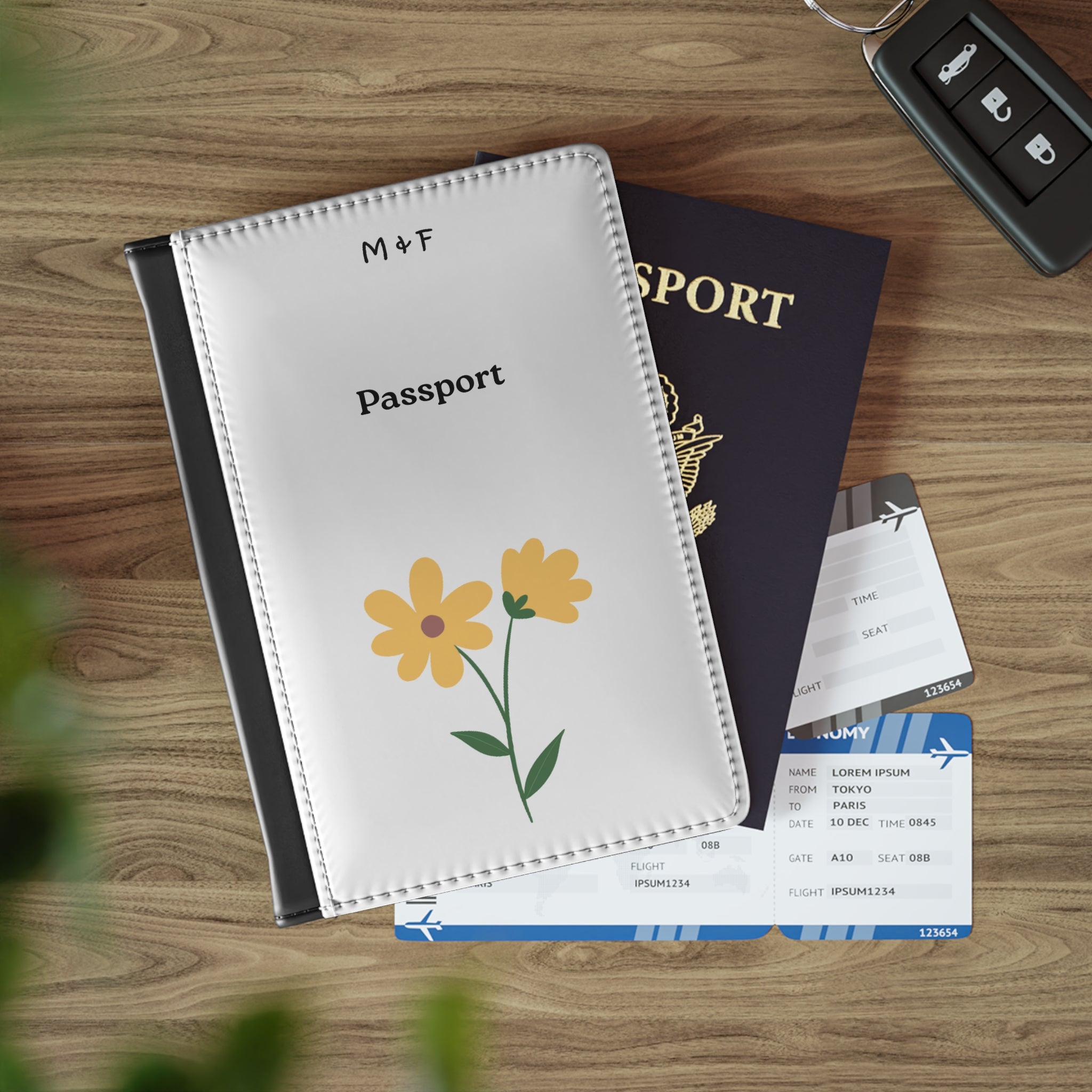 Passport Cover (Yellow Flower)