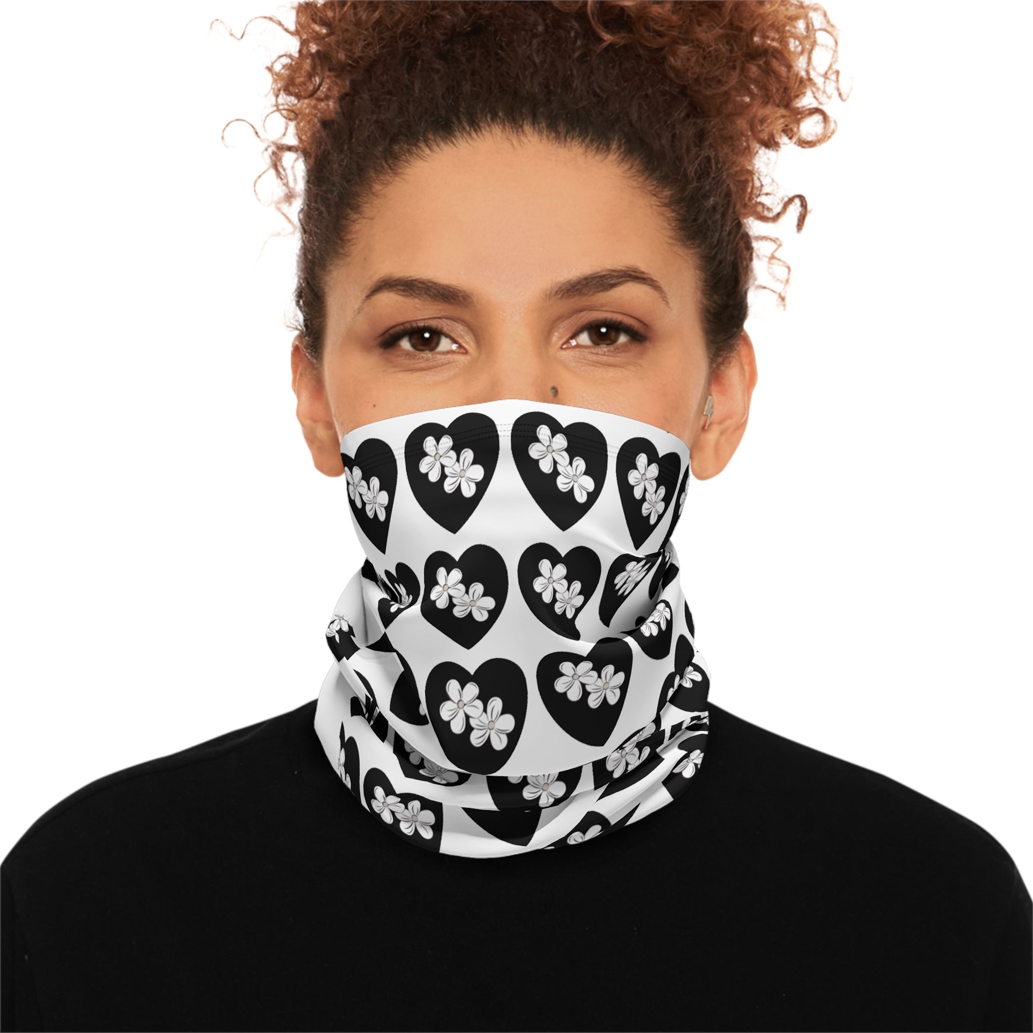 Winter Neck Gaiter With Drawstring Heart Logo