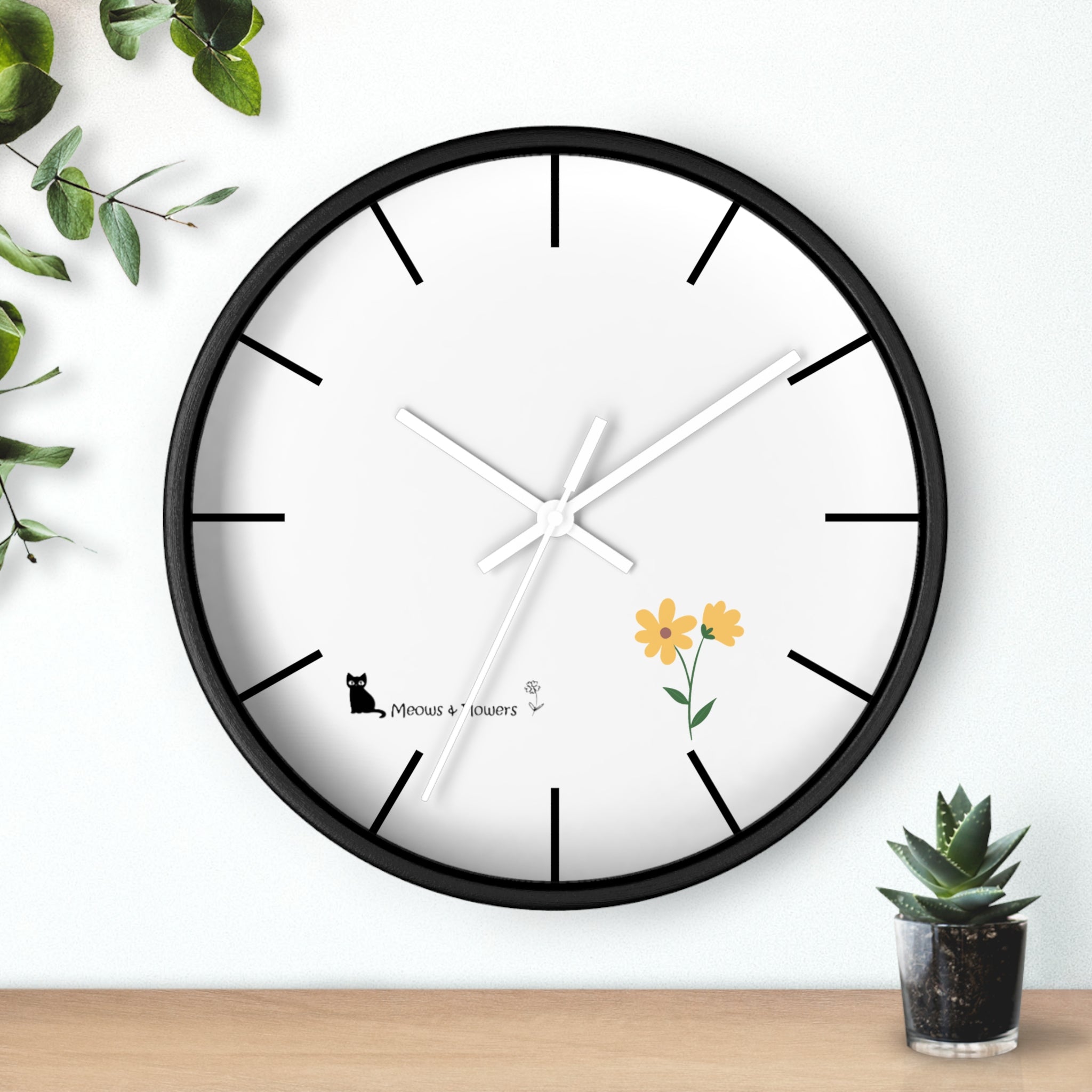 Wall Clock (Yellow Flower)