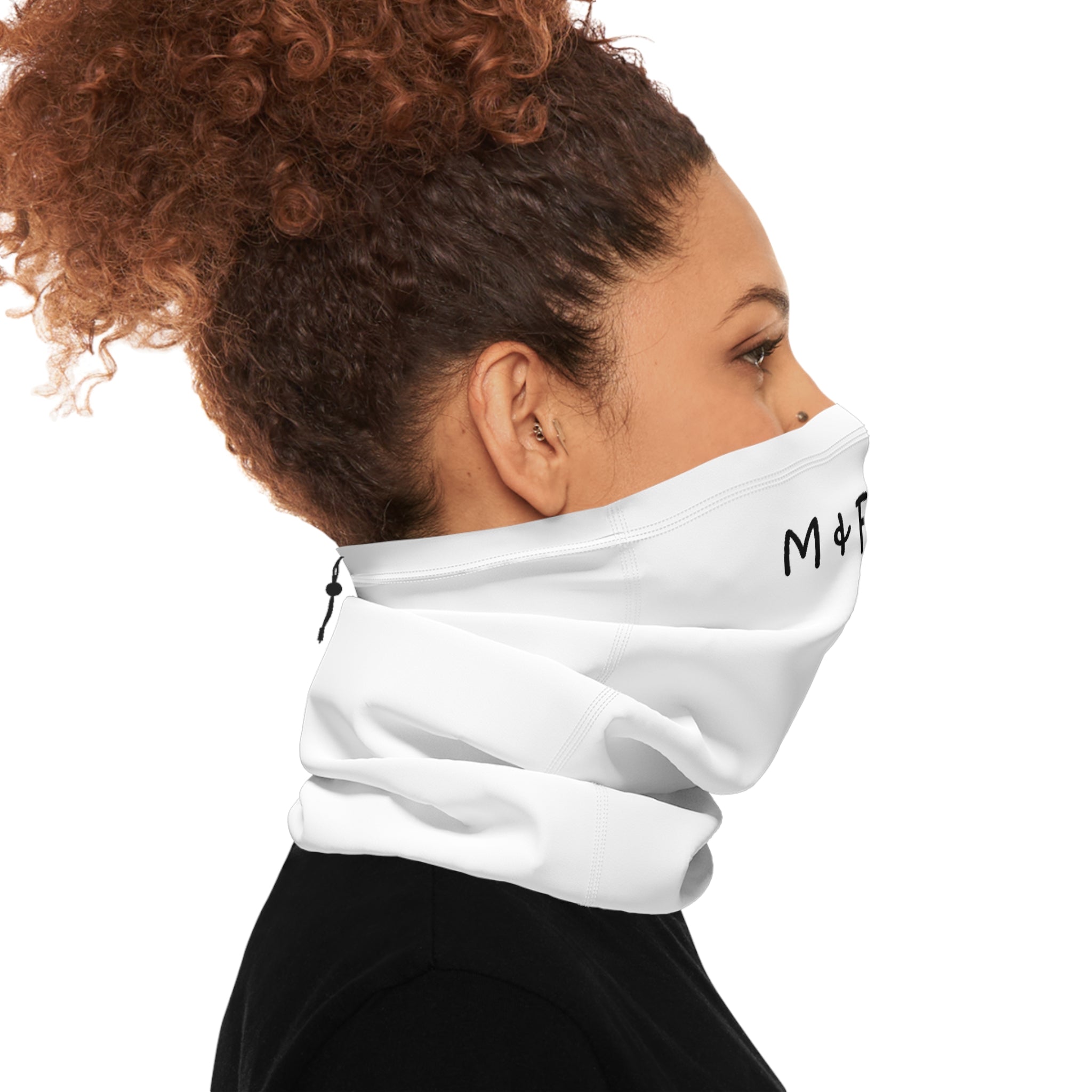 Winter Neck Gaiter With Drawstring paws Logo