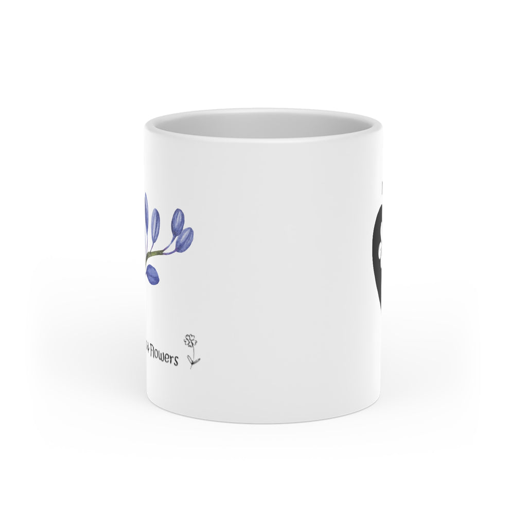 Heart-Shaped Mug Blue Flower