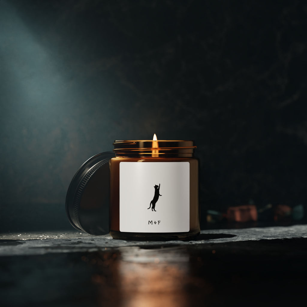 Scented Soy Candle (Amber Jar Climbing Cat)