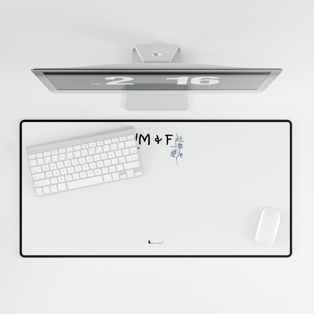 Desk Mat Light (Blue Flower)