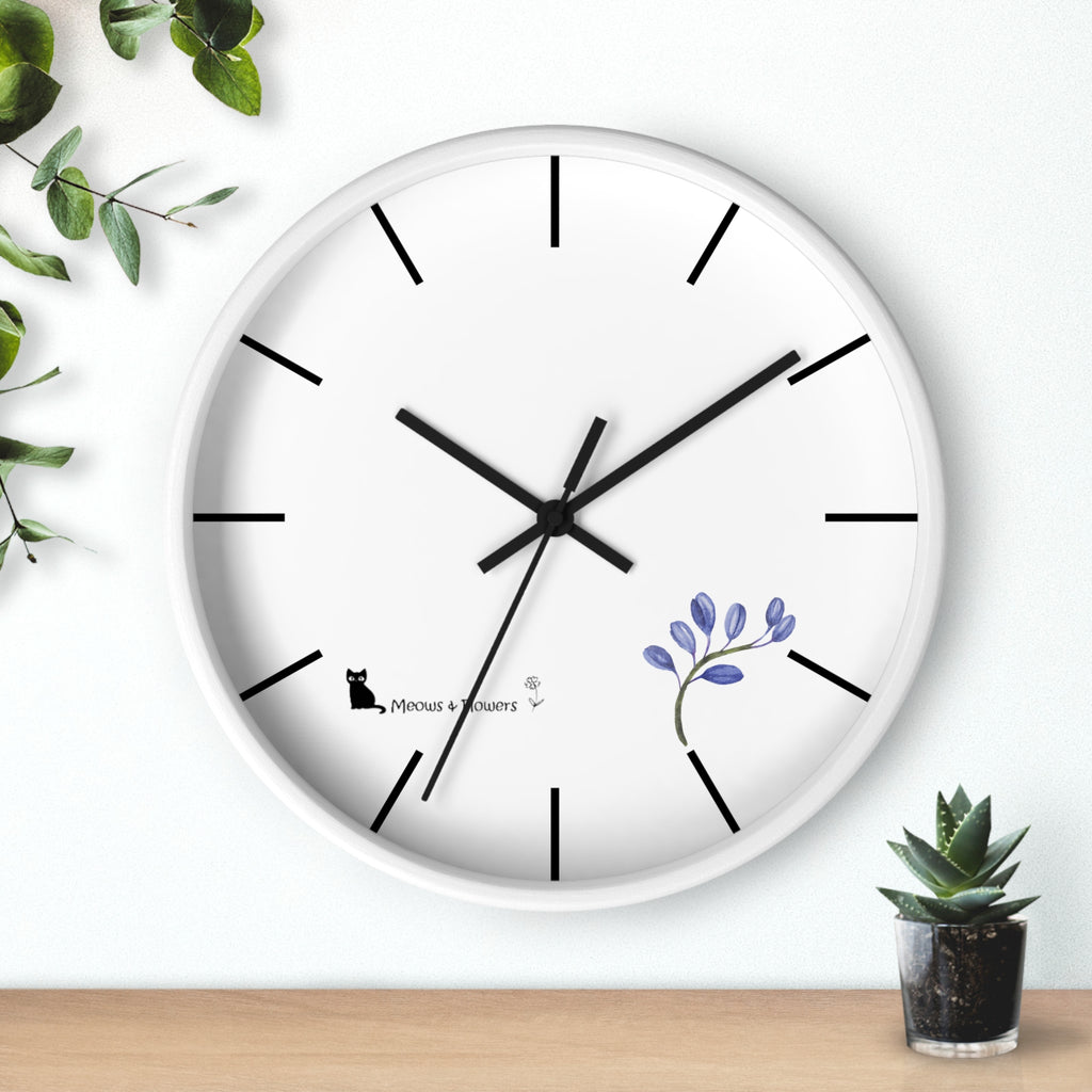 Wall Clock (Blue Flower)