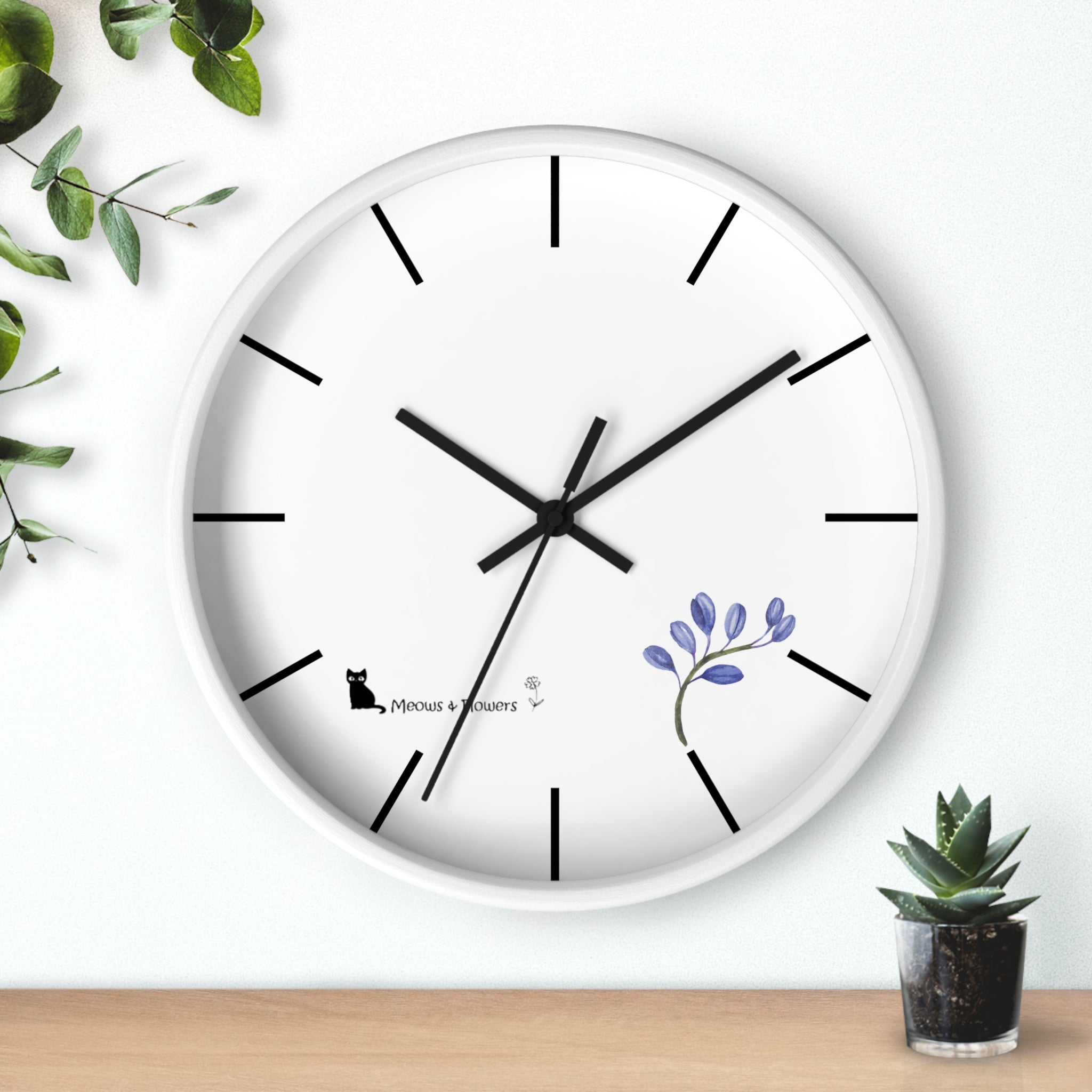 Wall Clock (Blue Flower)