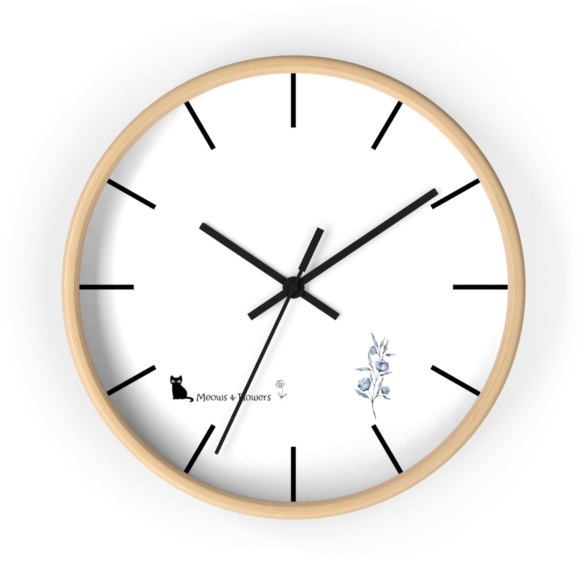 Wall Clock (Light Blue Flower)