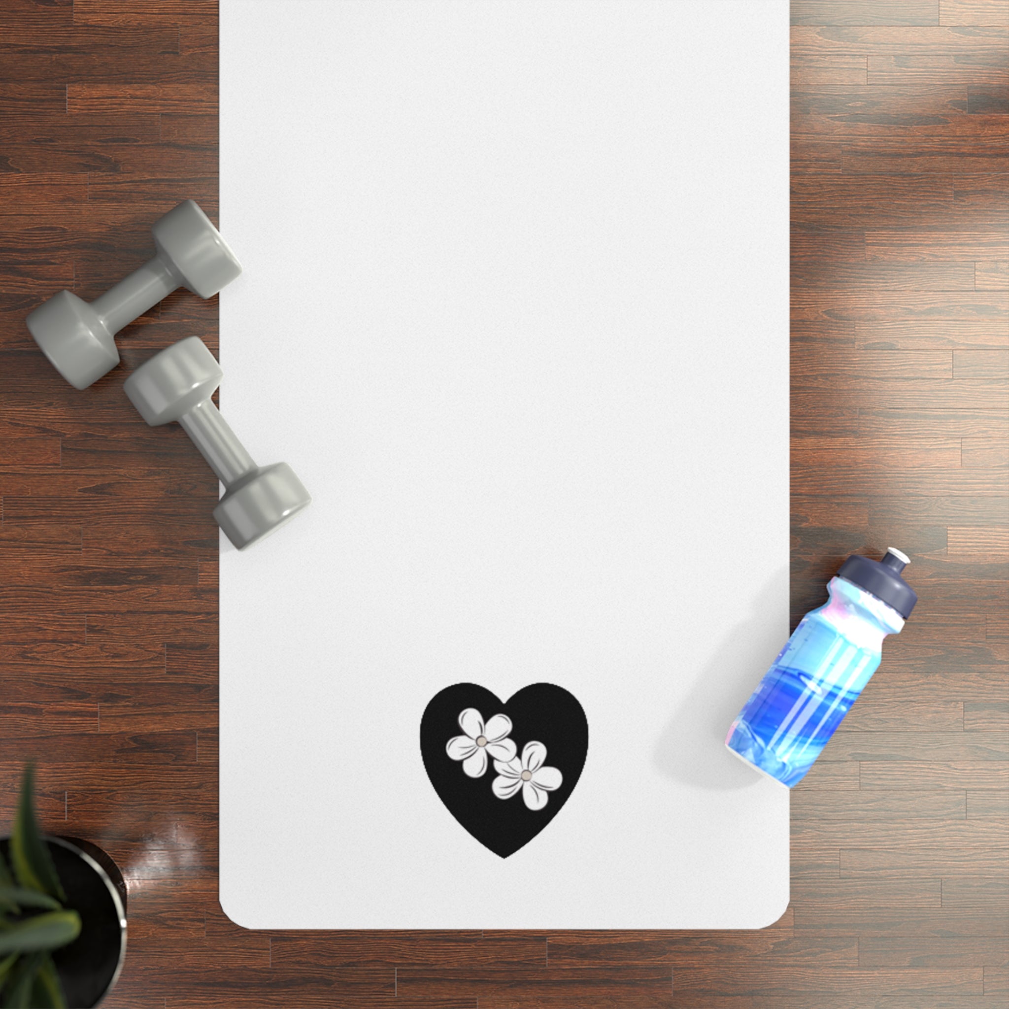 Rubber Yoga Mat heart logo