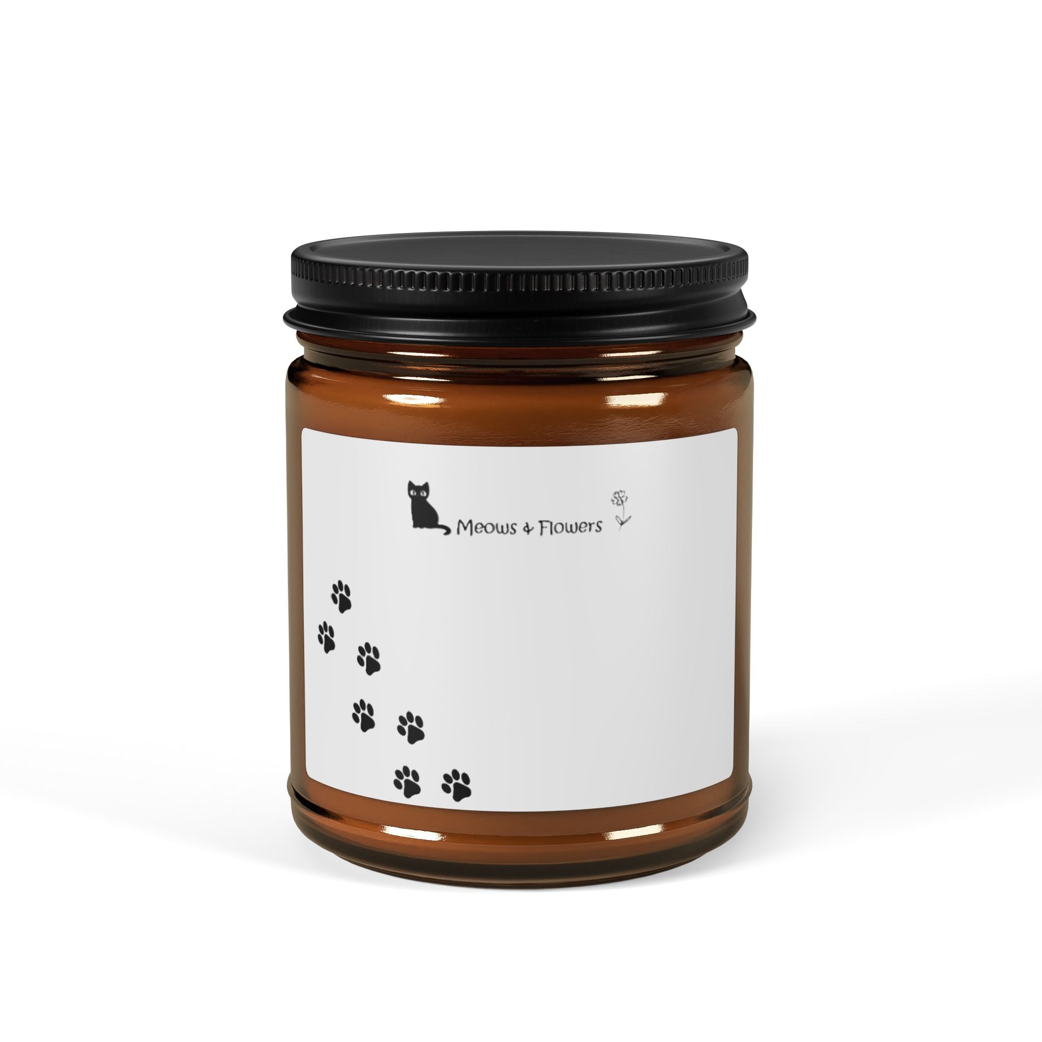 Scented Soy Candle (Multi-Size, Amber Jar M&F Paws)