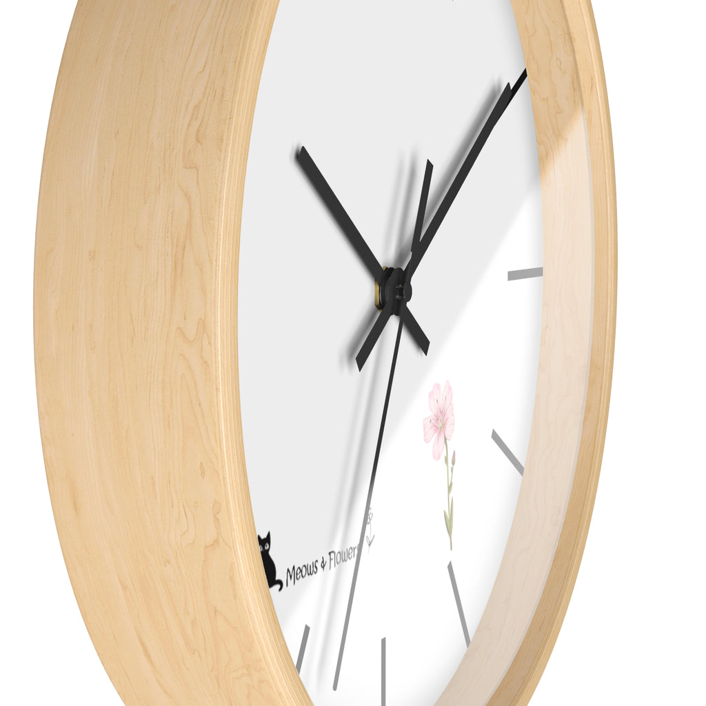 Wall Clock (Pink Flower)