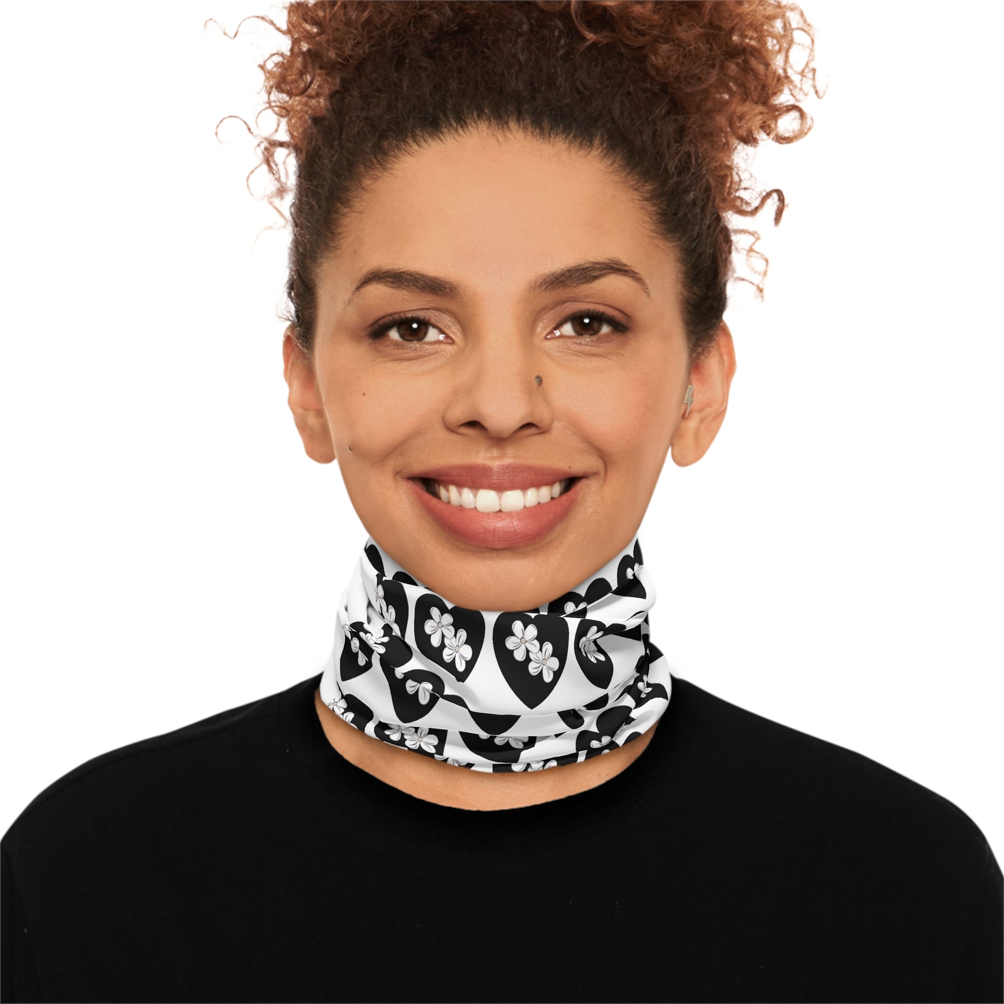 Winter Neck Gaiter With Drawstring Heart Logo