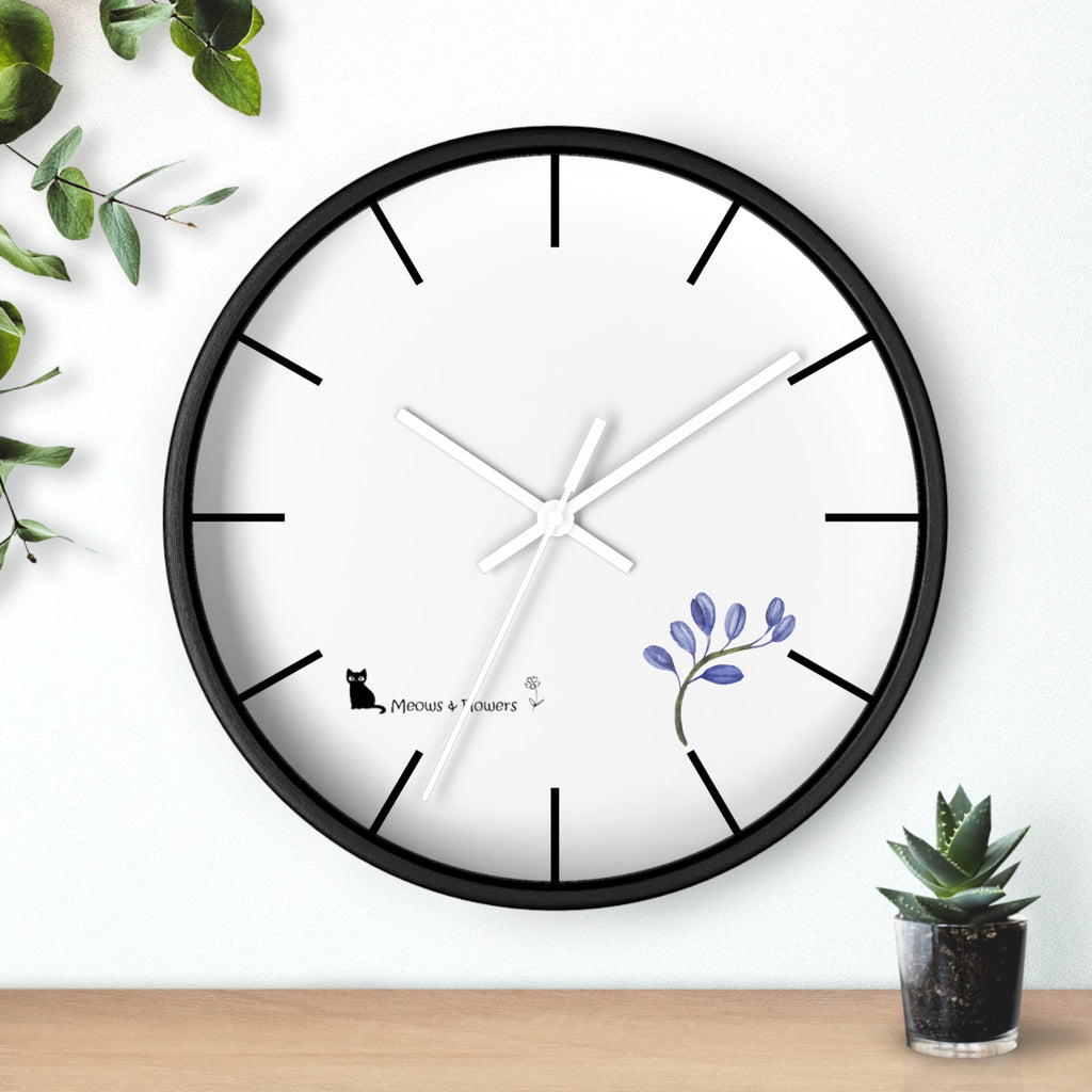 Wall Clock (Blue Flower)