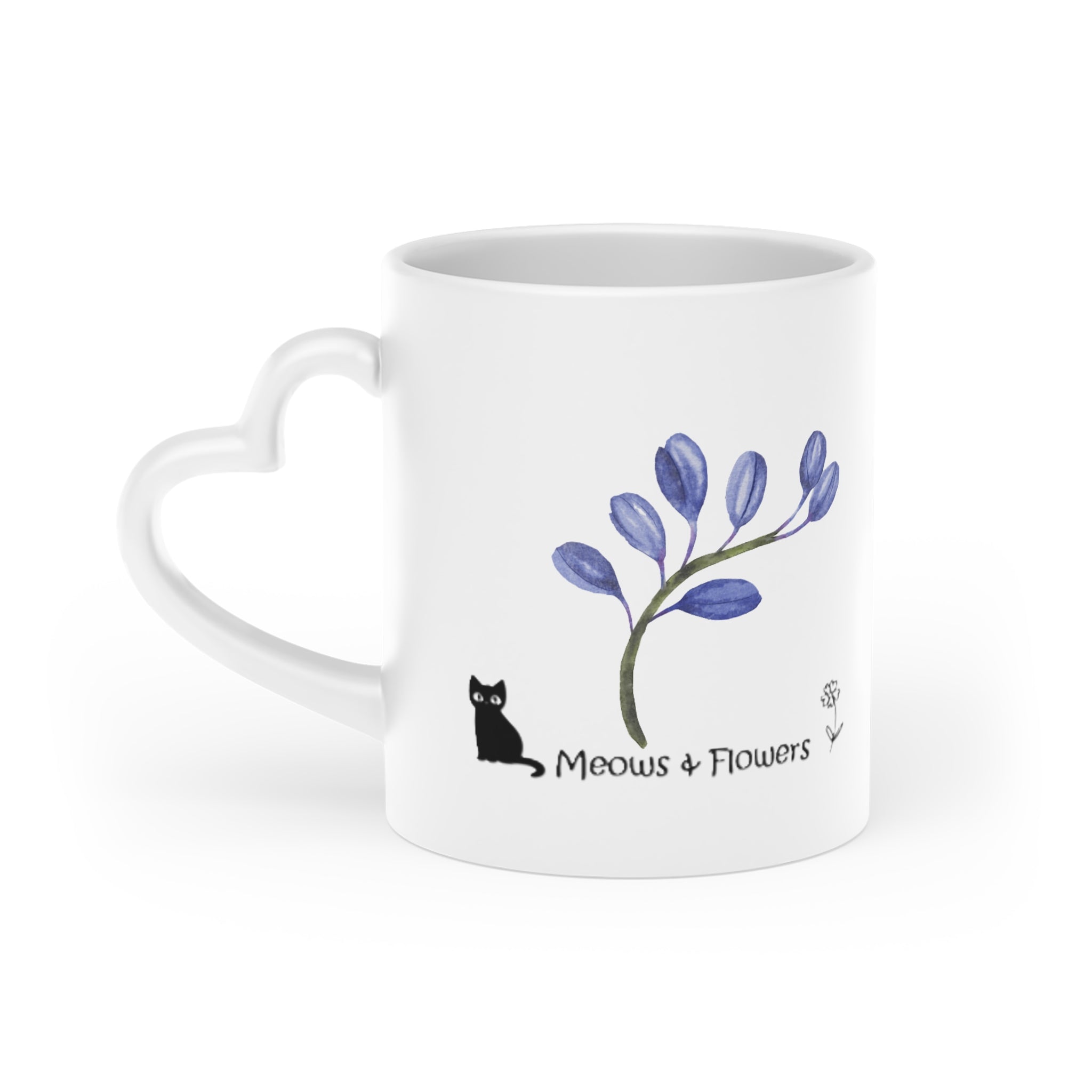 Heart-Shaped Mug Blue Flower