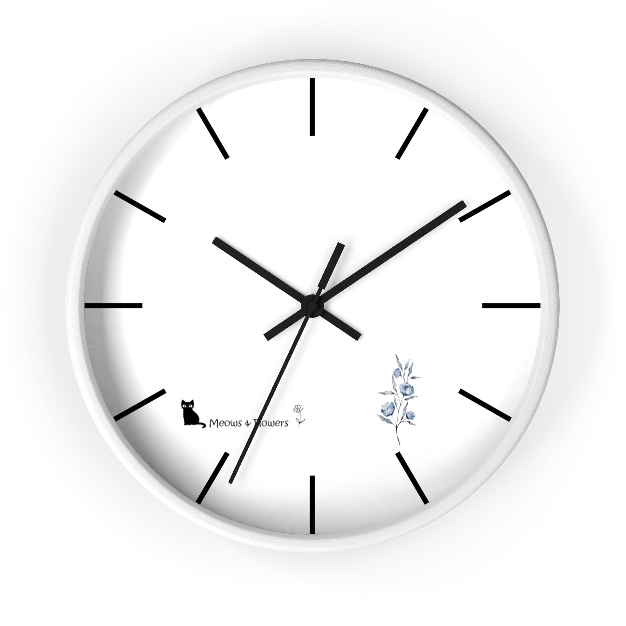 Wall Clock (Light Blue Flower)