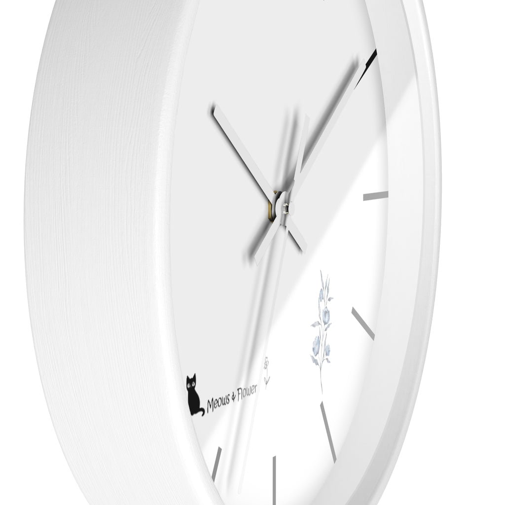 Wall Clock (Light Blue Flower)