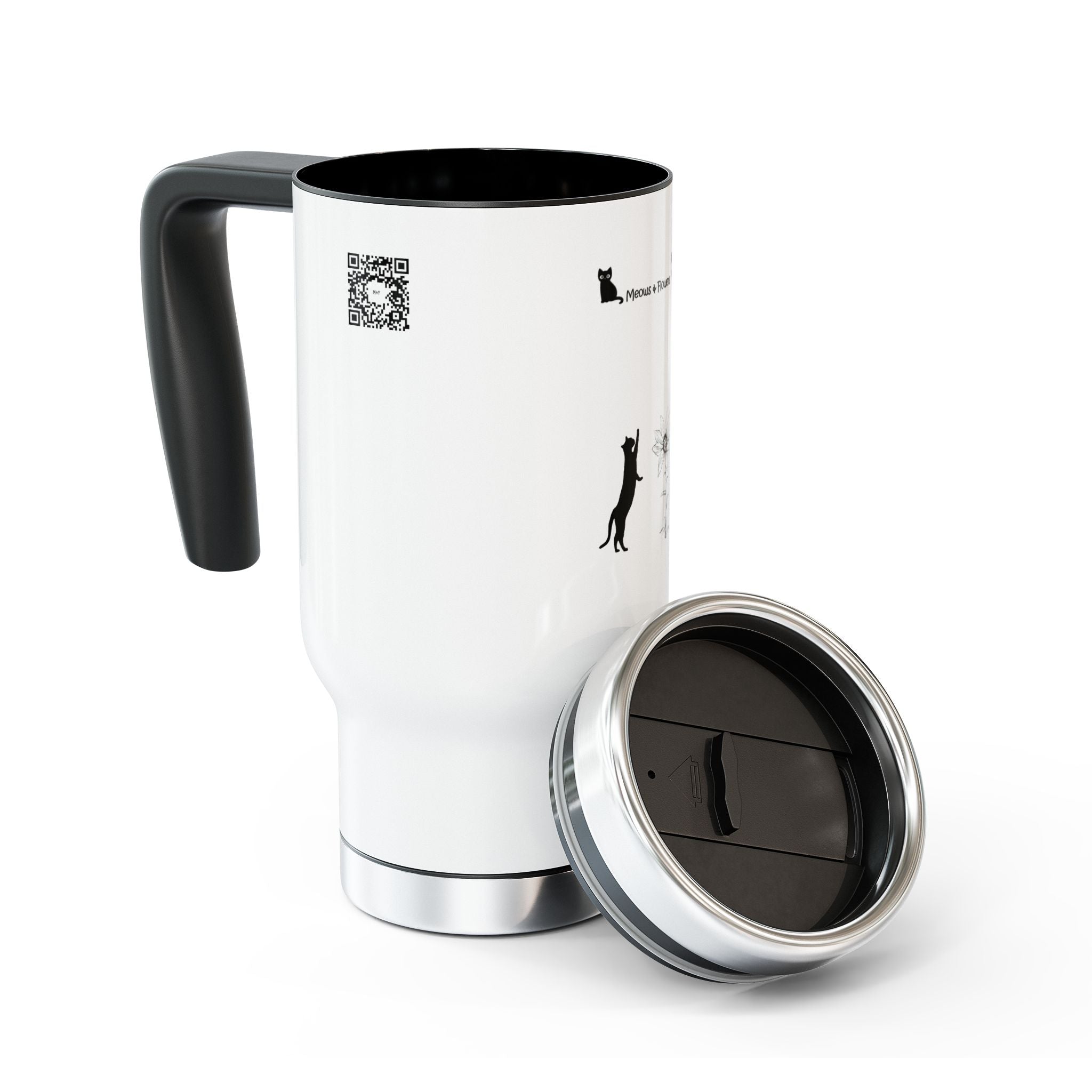 Stainless Steel Travel Mug with Handle, 14oz (M&F Logo)