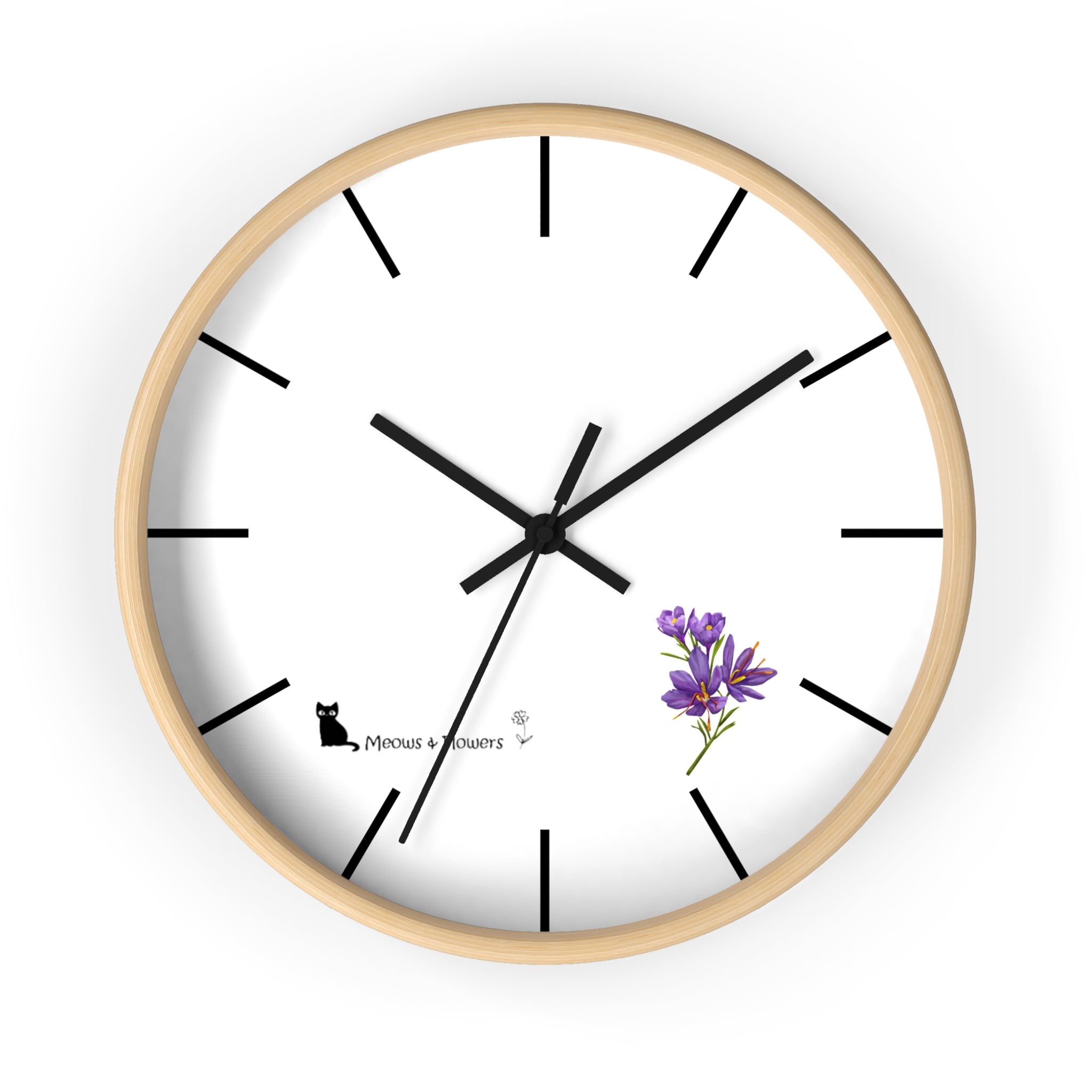 Wall Clock (Purple Flower)
