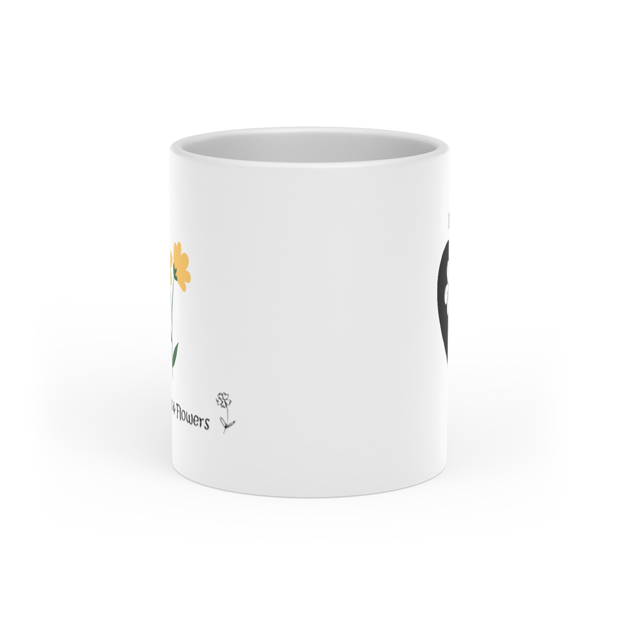 Heart-Shaped Mug Yellow Flower