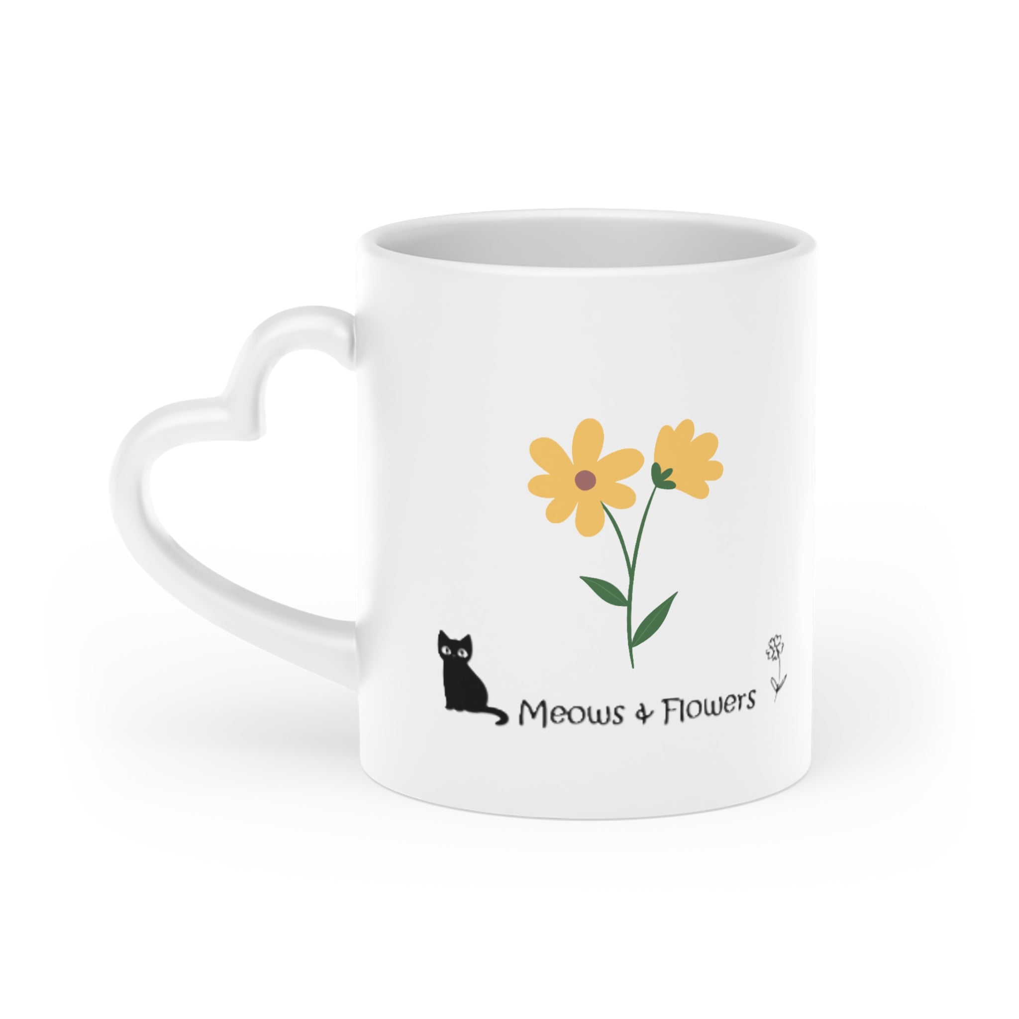 Heart-Shaped Mug Yellow Flower