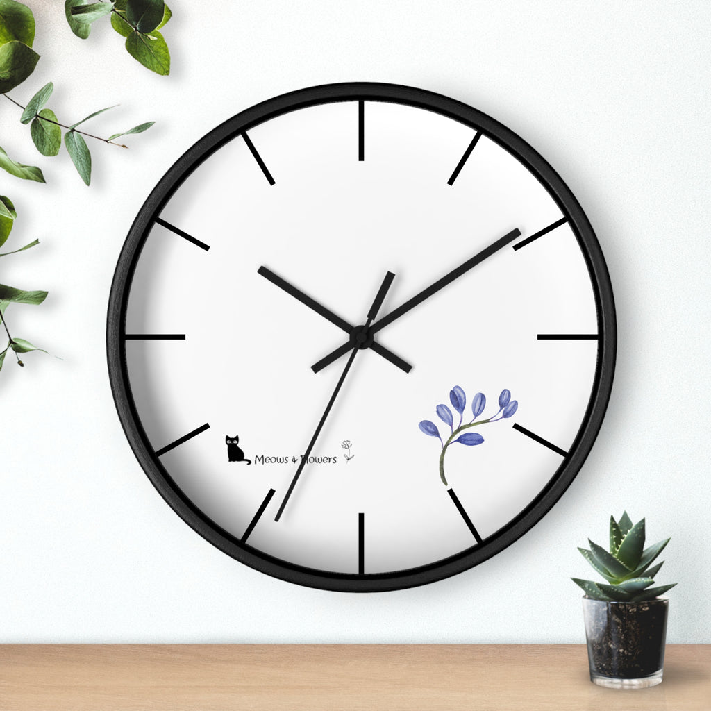 Wall Clock (Blue Flower)
