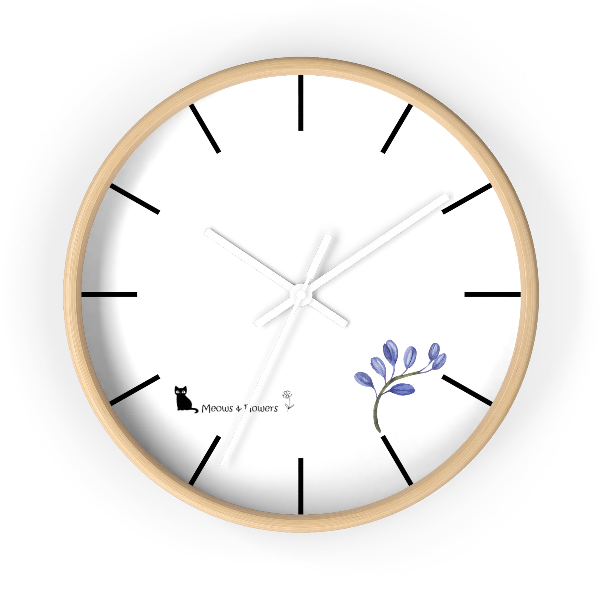Wall Clock (Blue Flower)