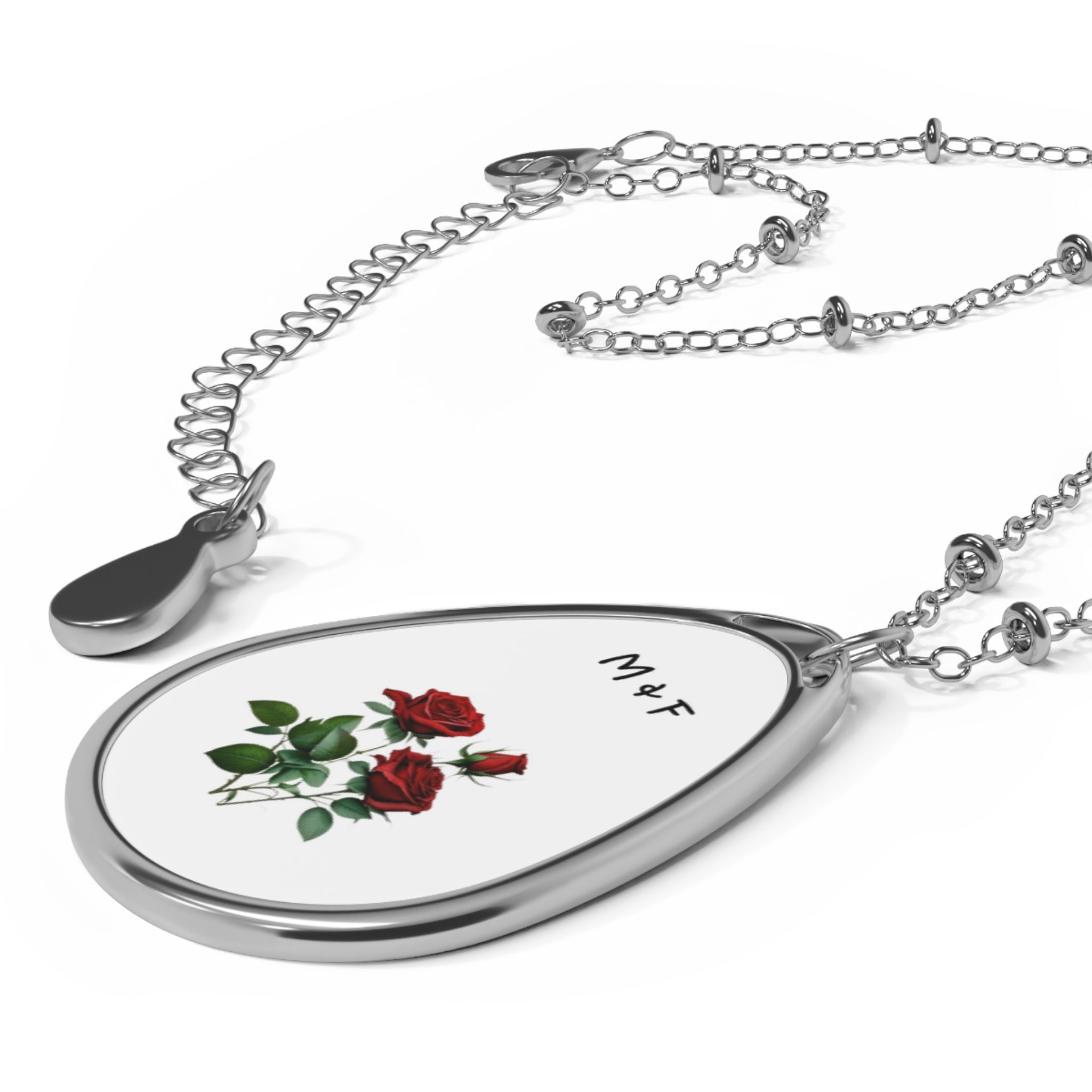 Oval Necklace (Roses Flower)