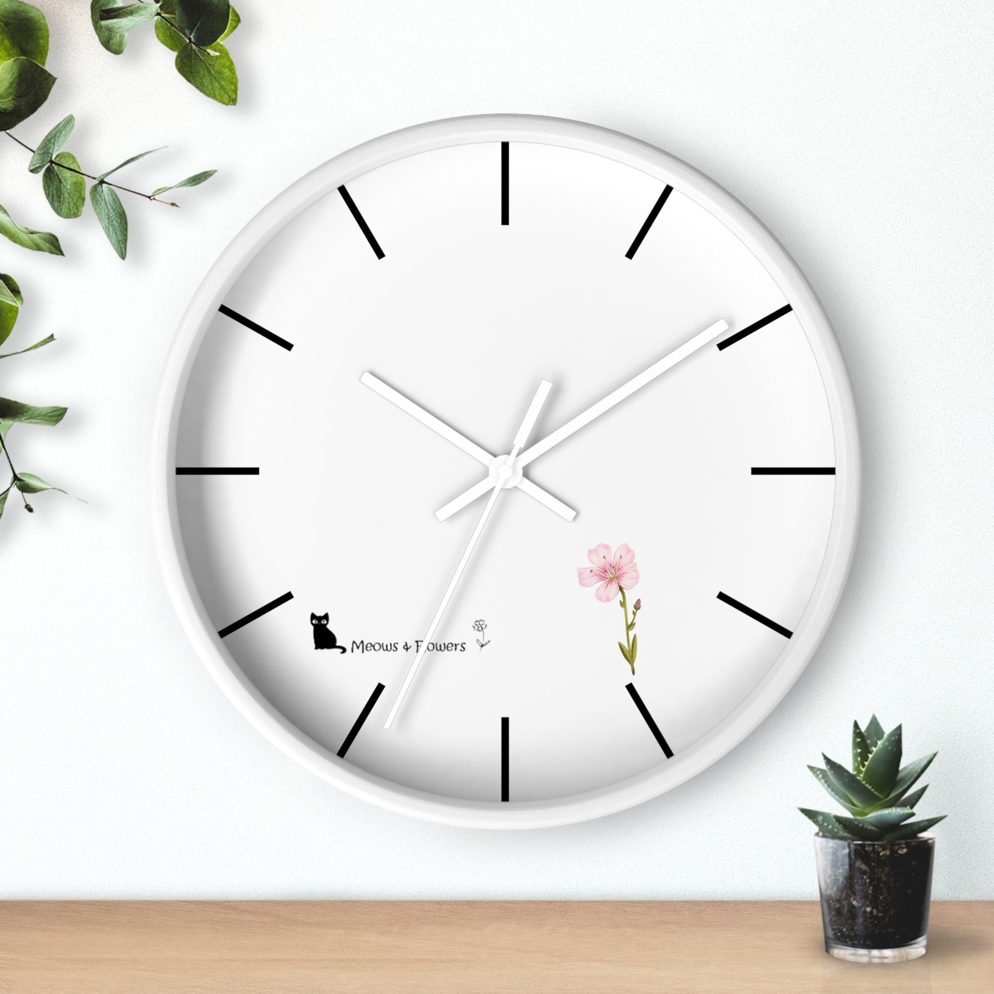 Wall Clock (Pink Flower)