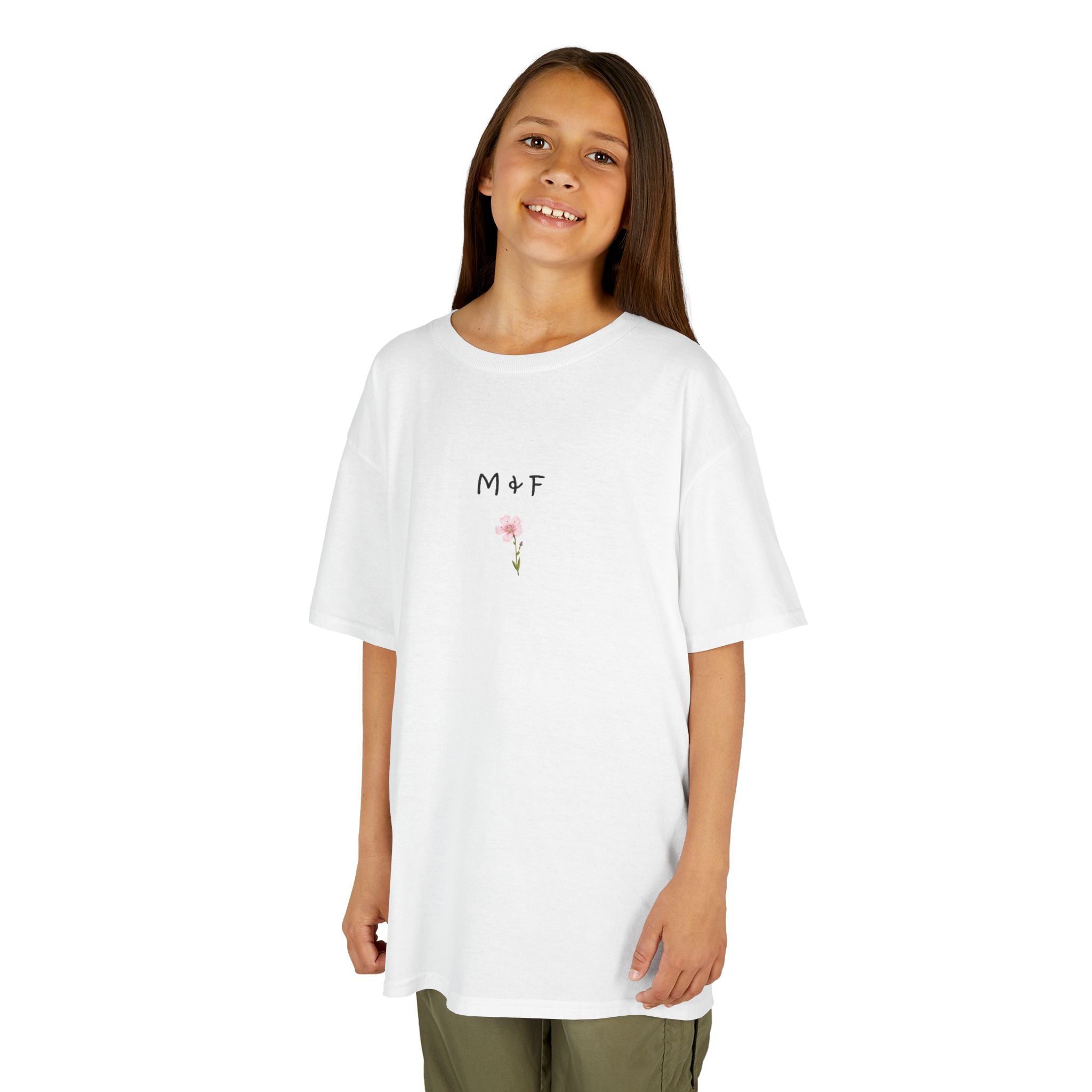 Kids Heavy Cotton™ T-Shirt (Pink Flower)