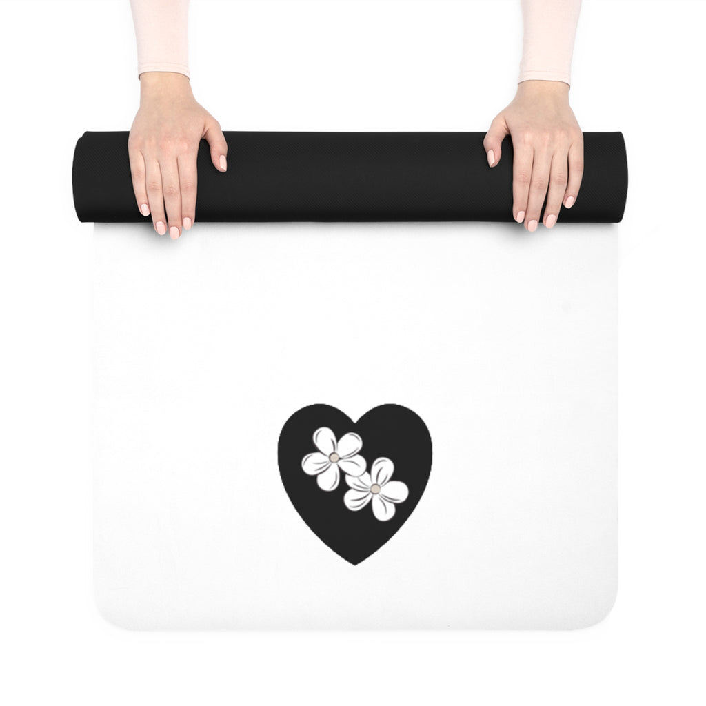 Rubber Yoga Mat heart logo