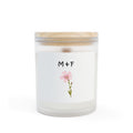 Frosted Glass Candle, 11oz (Pink Flower)
