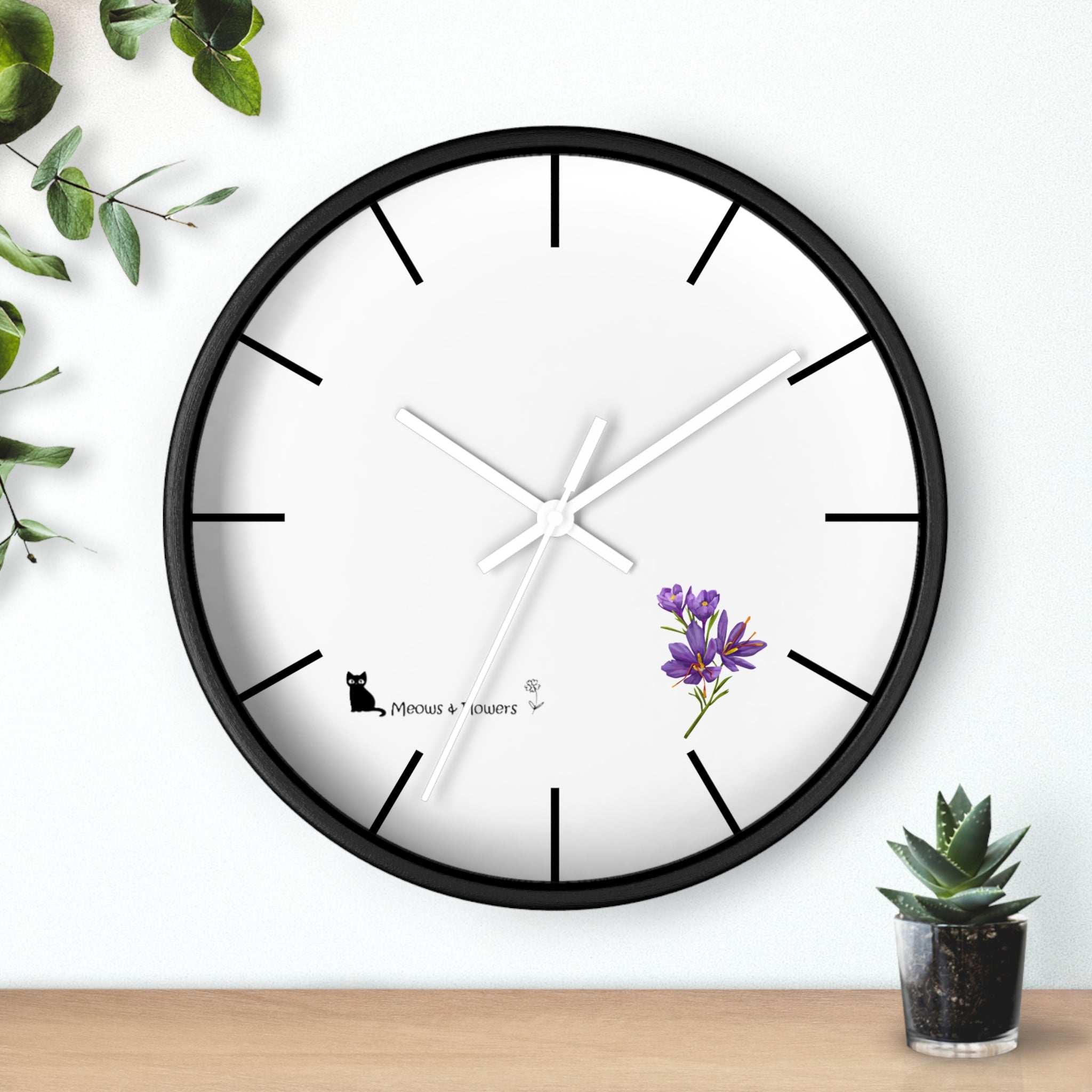 Wall Clock (Purple Flower)