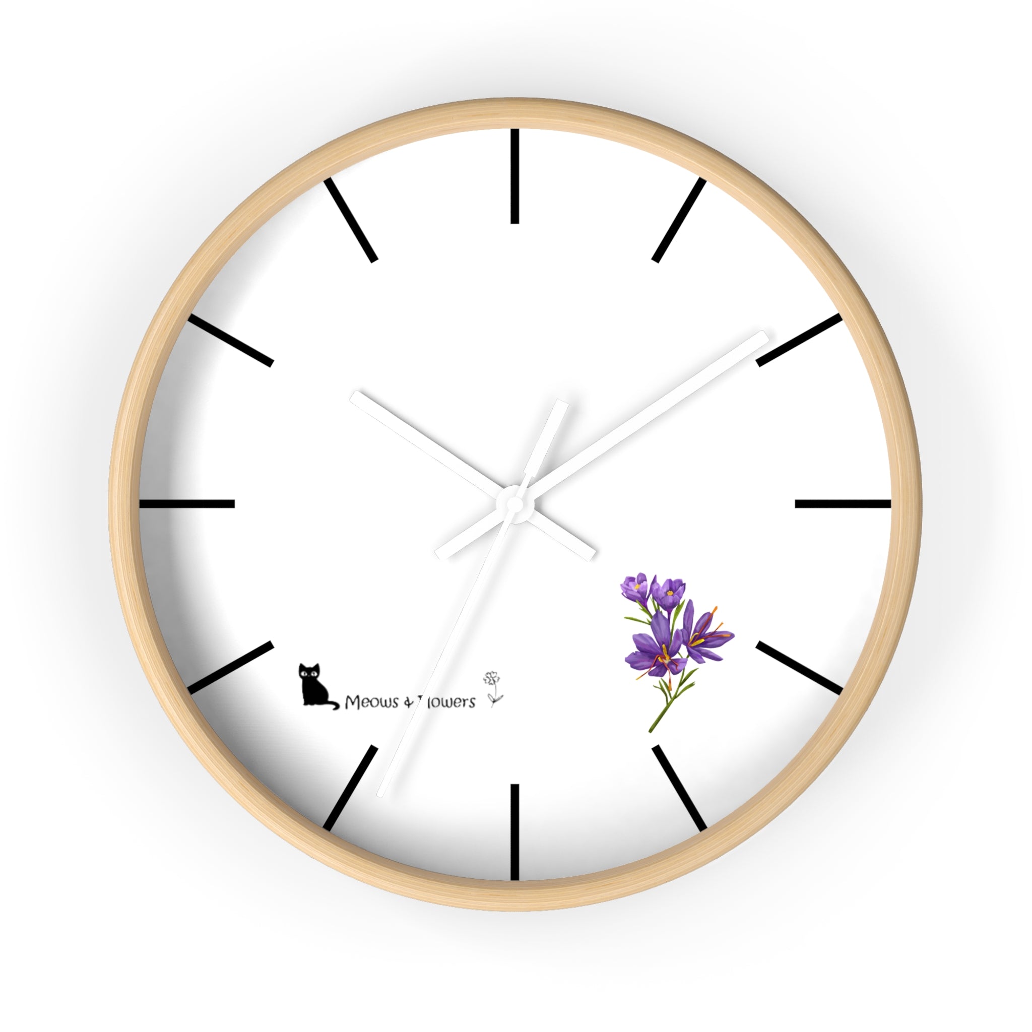 Wall Clock (Purple Flower)